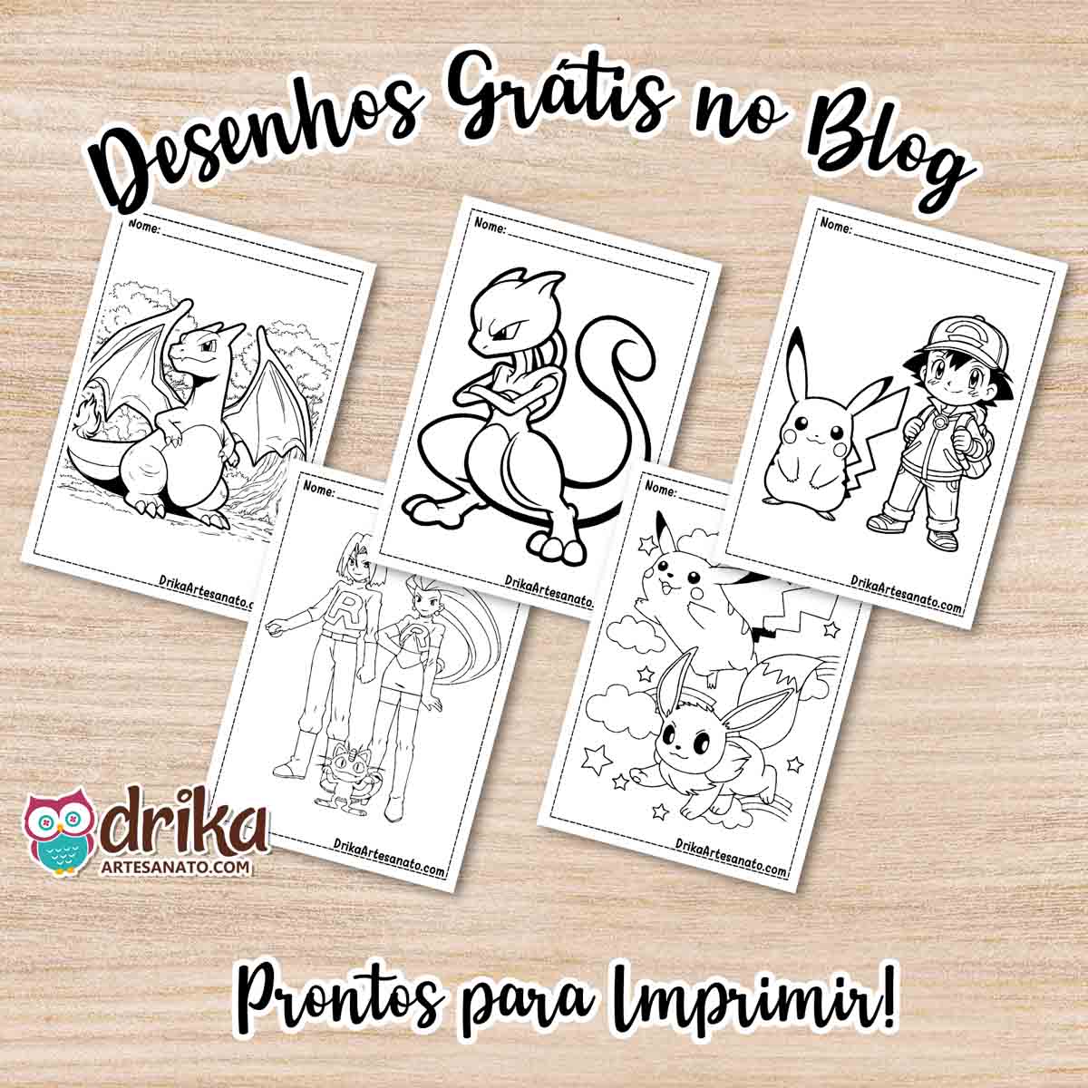 Desenhos do Pokémon para Colorir Grátis em PDF