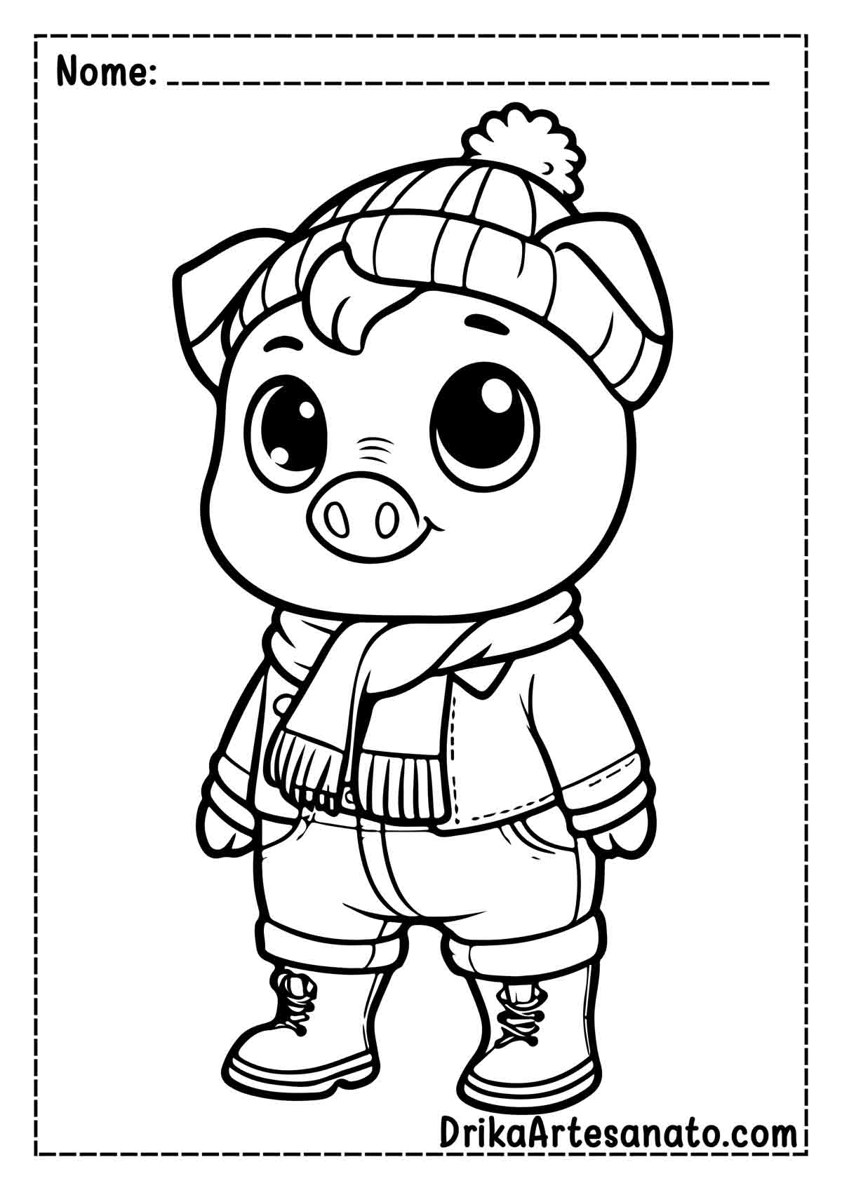 Desenho de Porco para Colorir