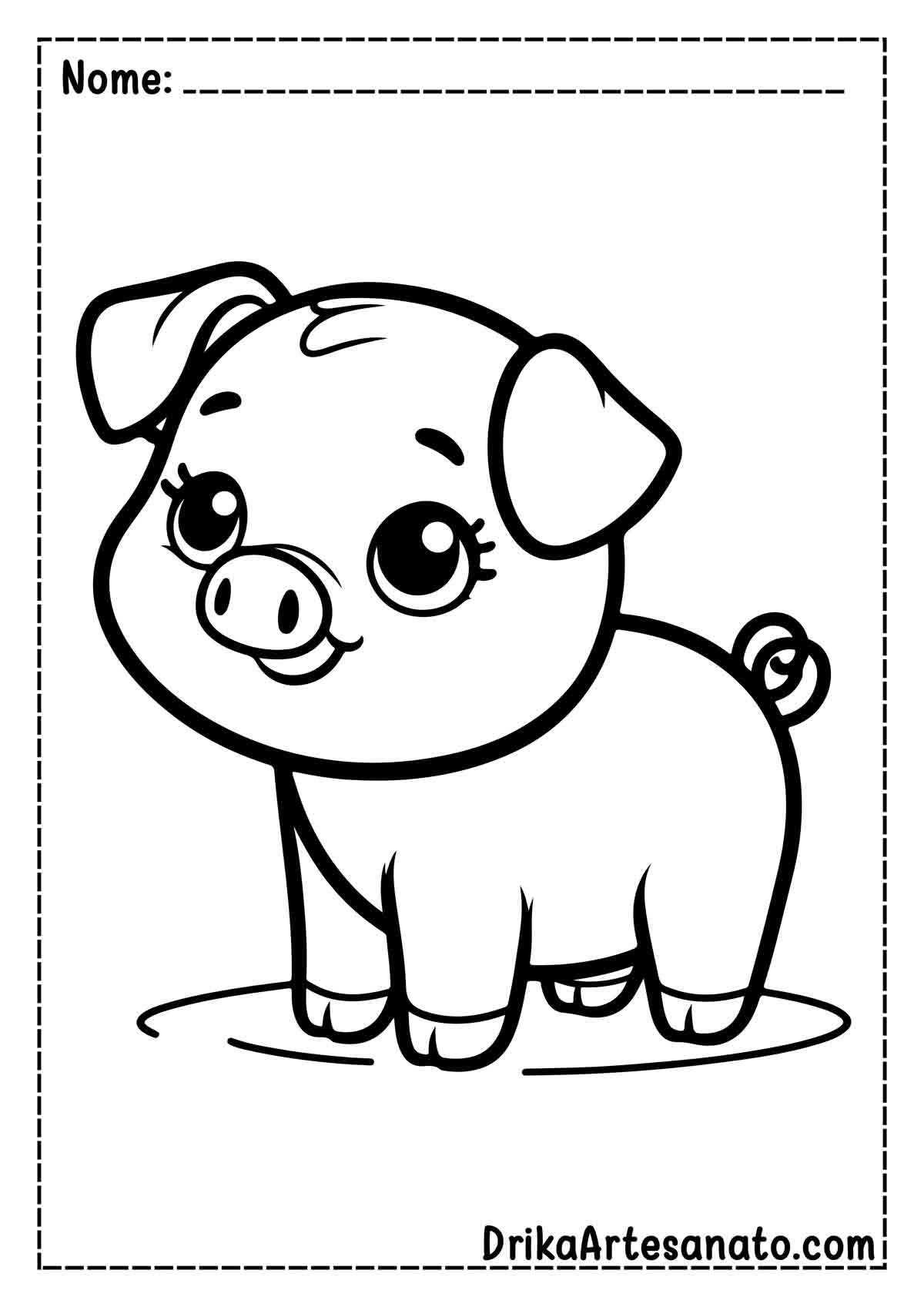 Desenho de Porco Fácil para Imprimir