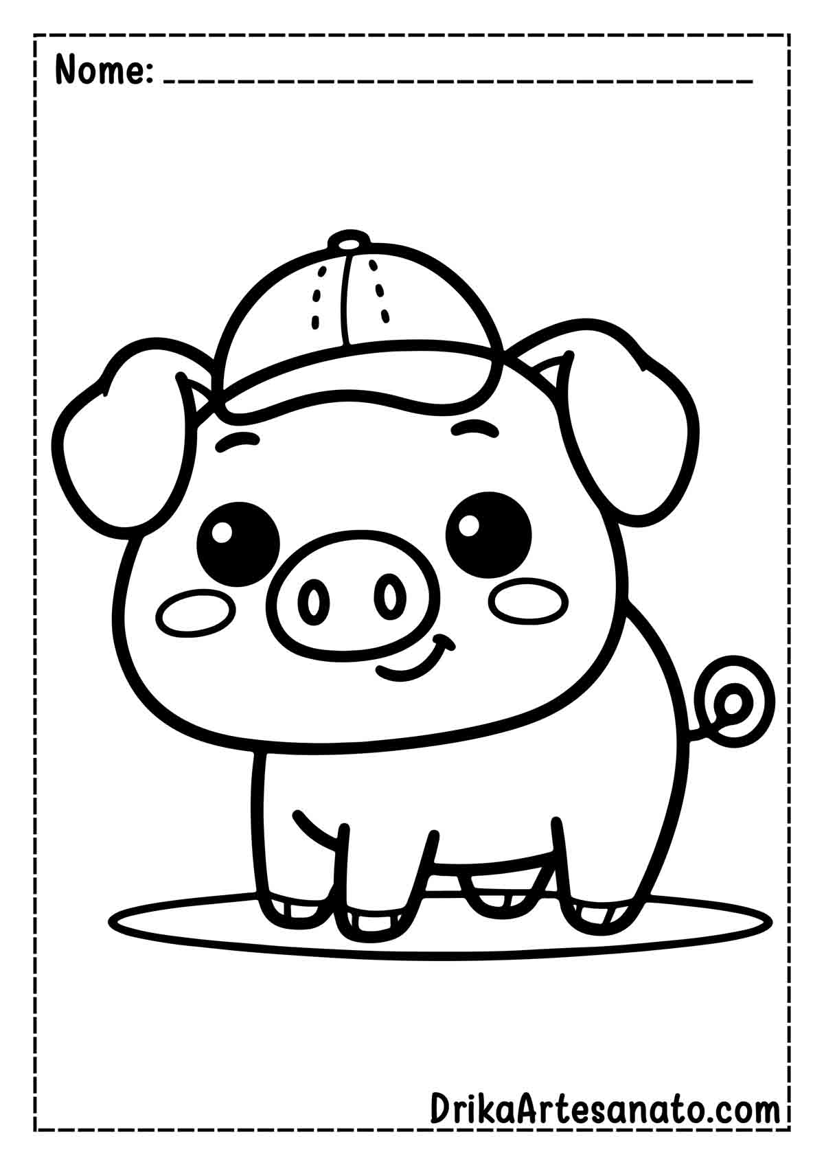 Desenho de Porco Simples para Imprimir