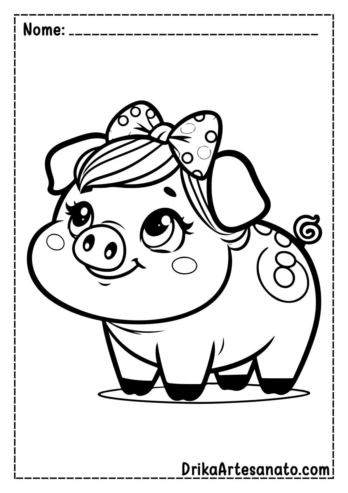 Desenho de Porco para Imprimir