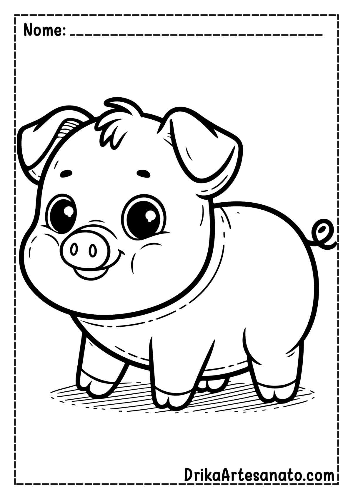 Desenho de Porco Infantil para Imprimir