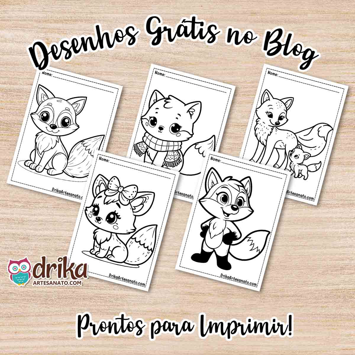 Desenhos de Raposa para Colorir Grátis em PDF