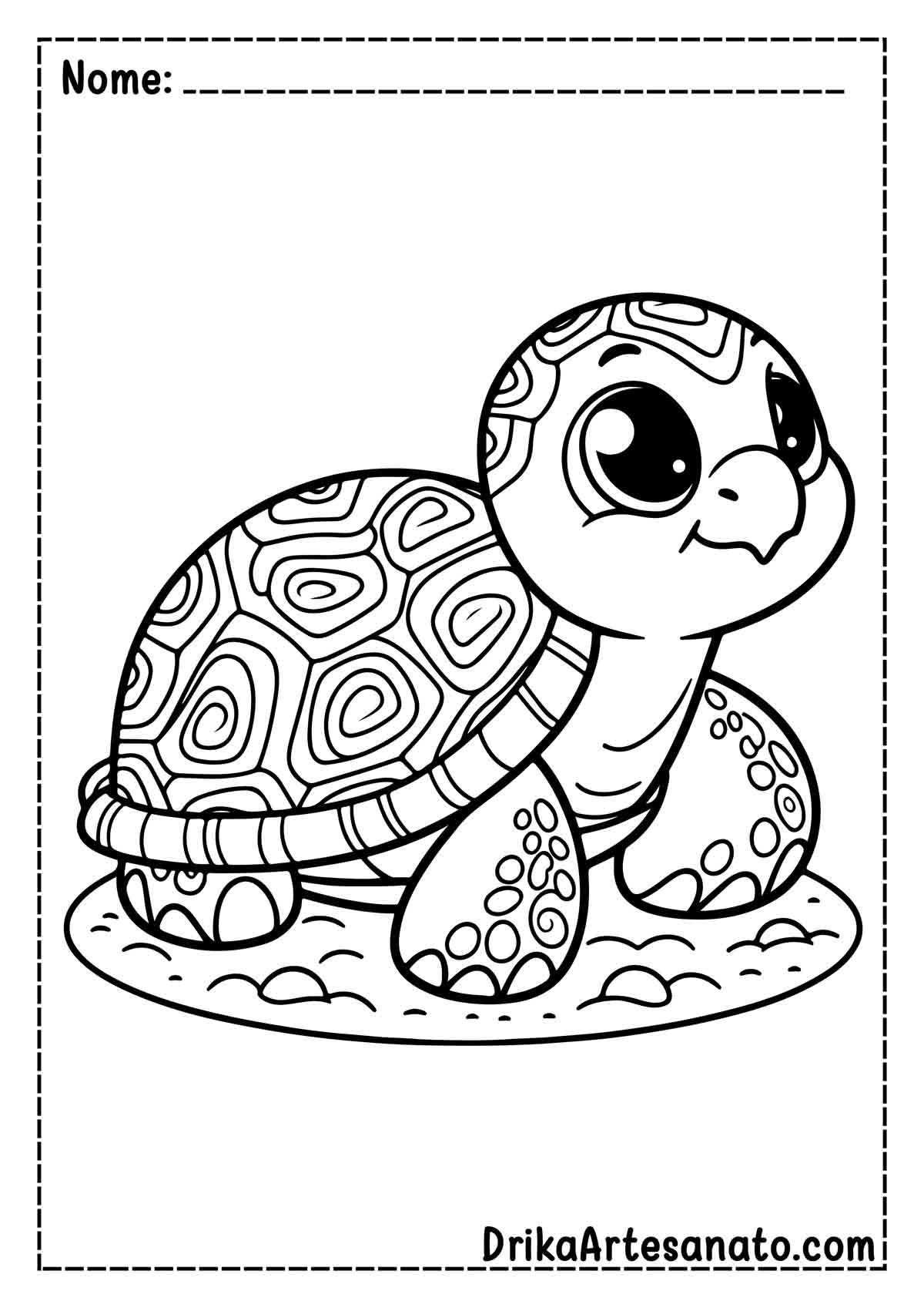 Desenho de Tartaruga para Colorir e Imprimir