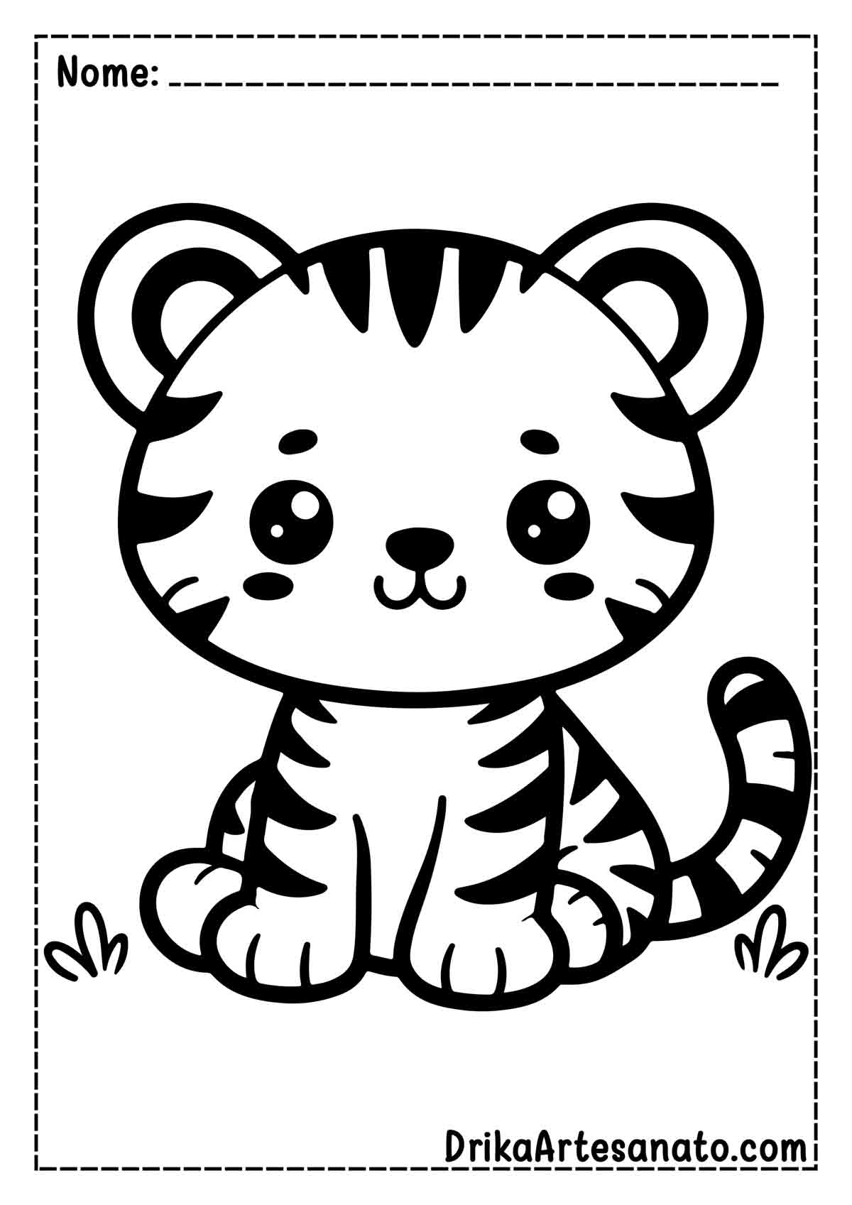 Desenho de Tigre Fácil para Imprimir