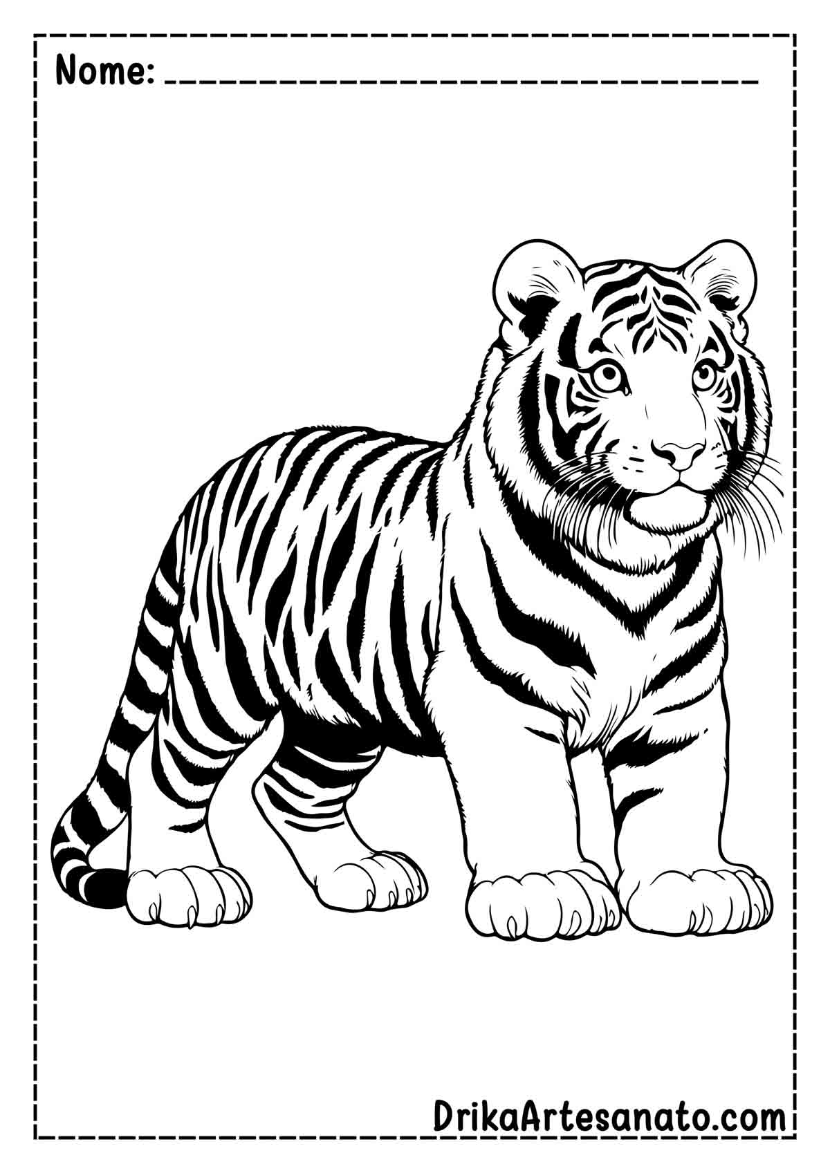 Desenho de Tigre Realista para Pintar