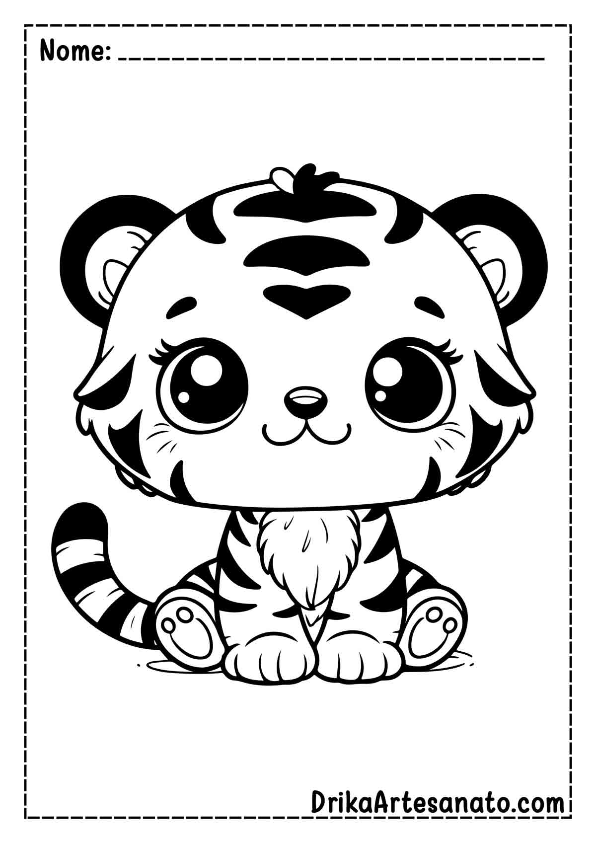 Desenho de Tigre Fácil para Imprimir