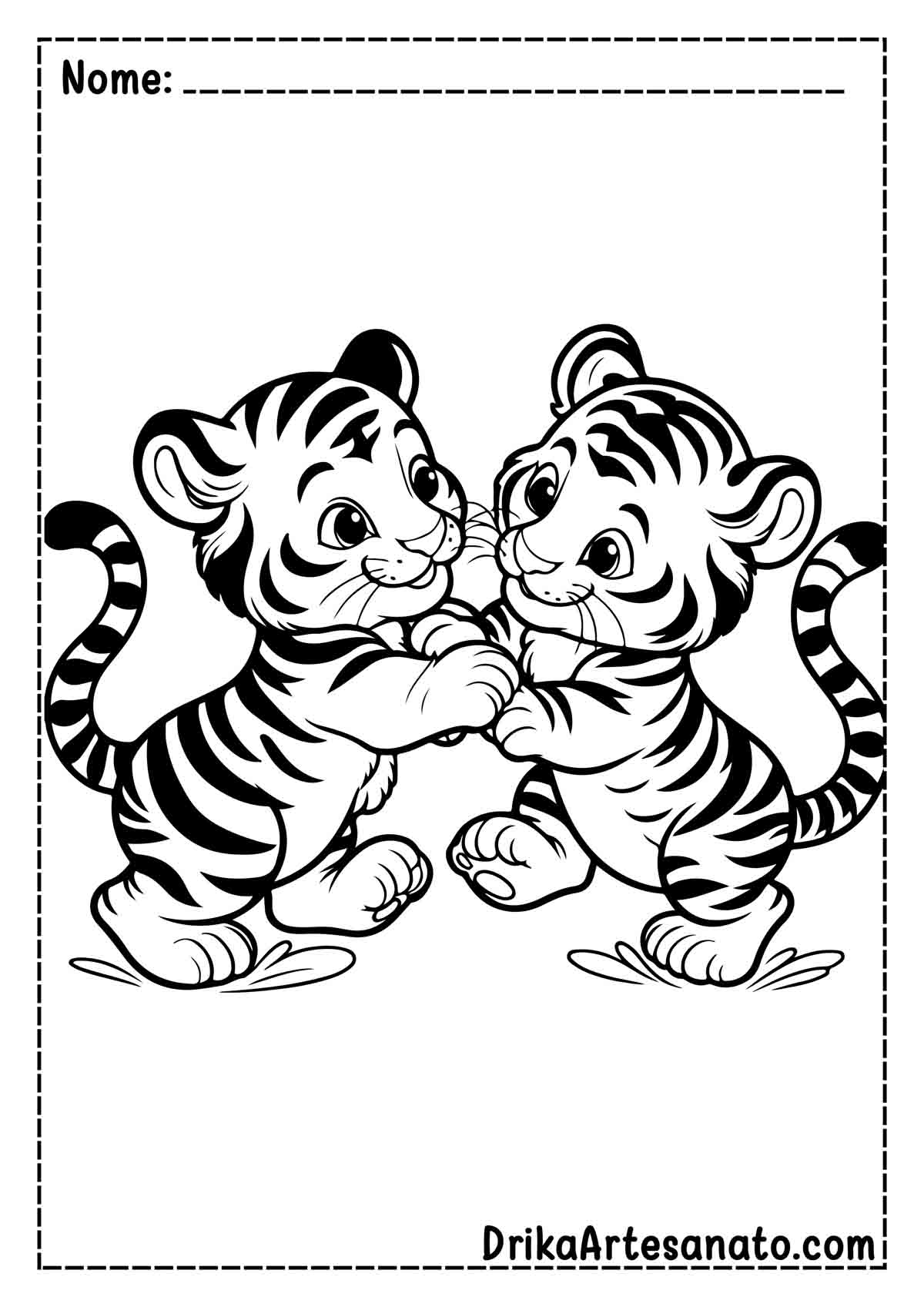 Desenho de Tigre Filhote para Imprimir