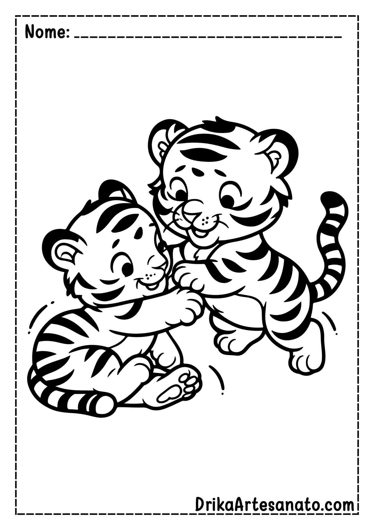 Desenho de Tigre para Colorir e Imprimir