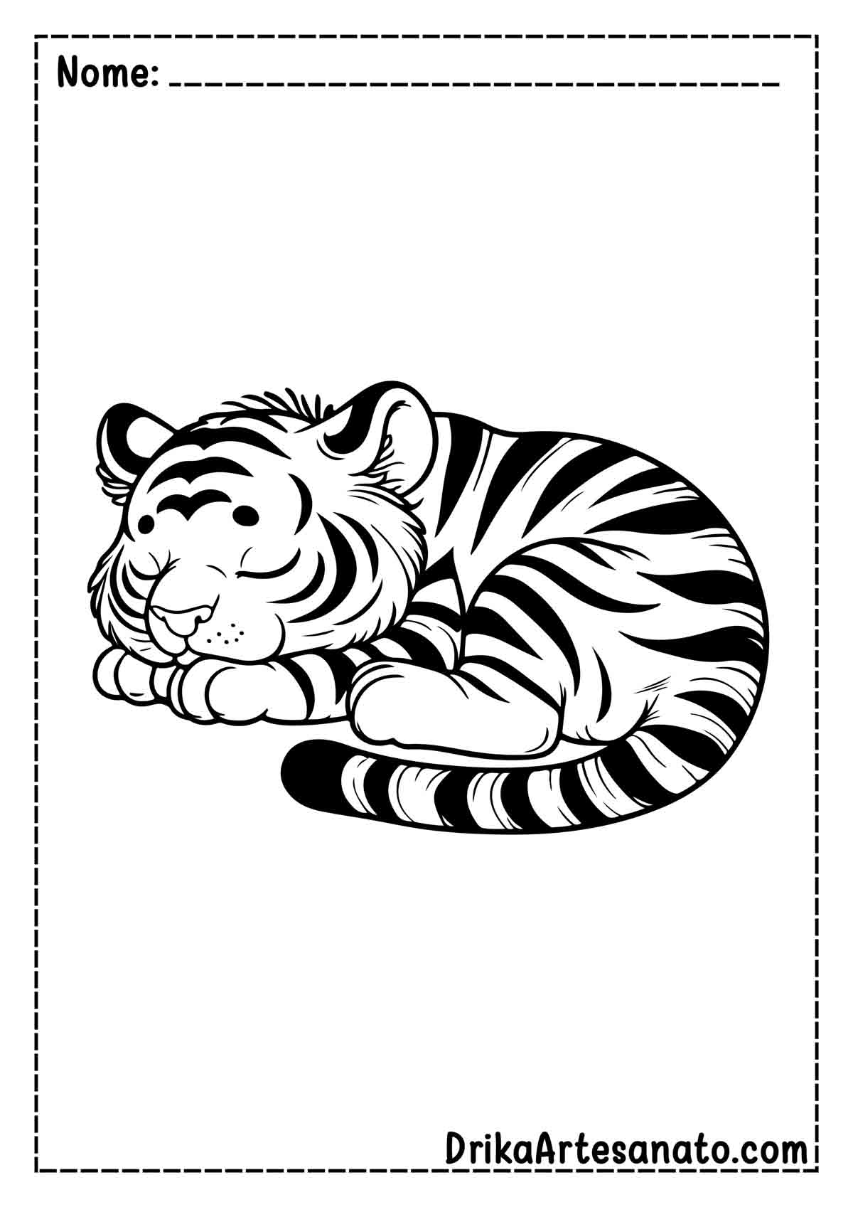 Desenho de Tigre para Imprimir e Colorir