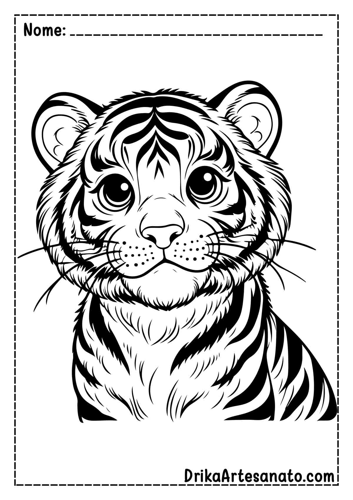 Desenho de Tigre Fácil para Colorir