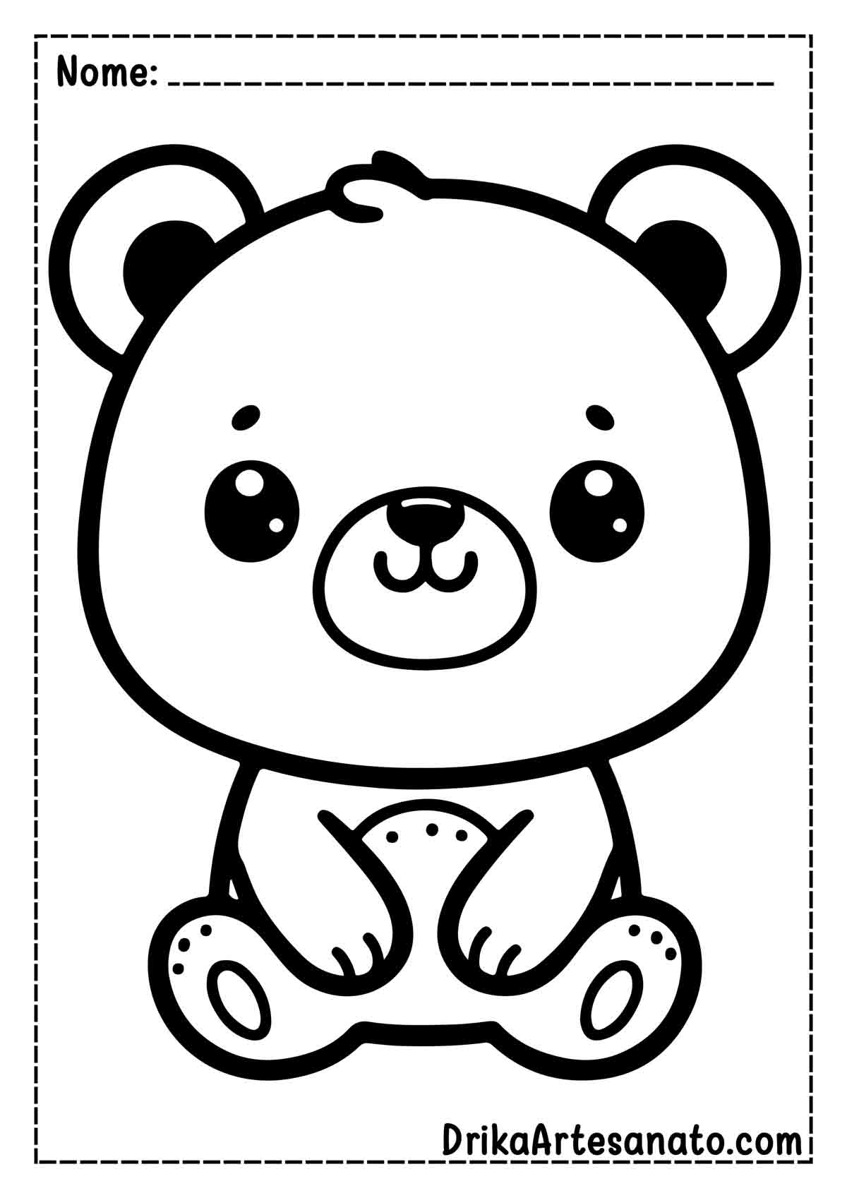 Desenho de Urso Fofo para Colorir