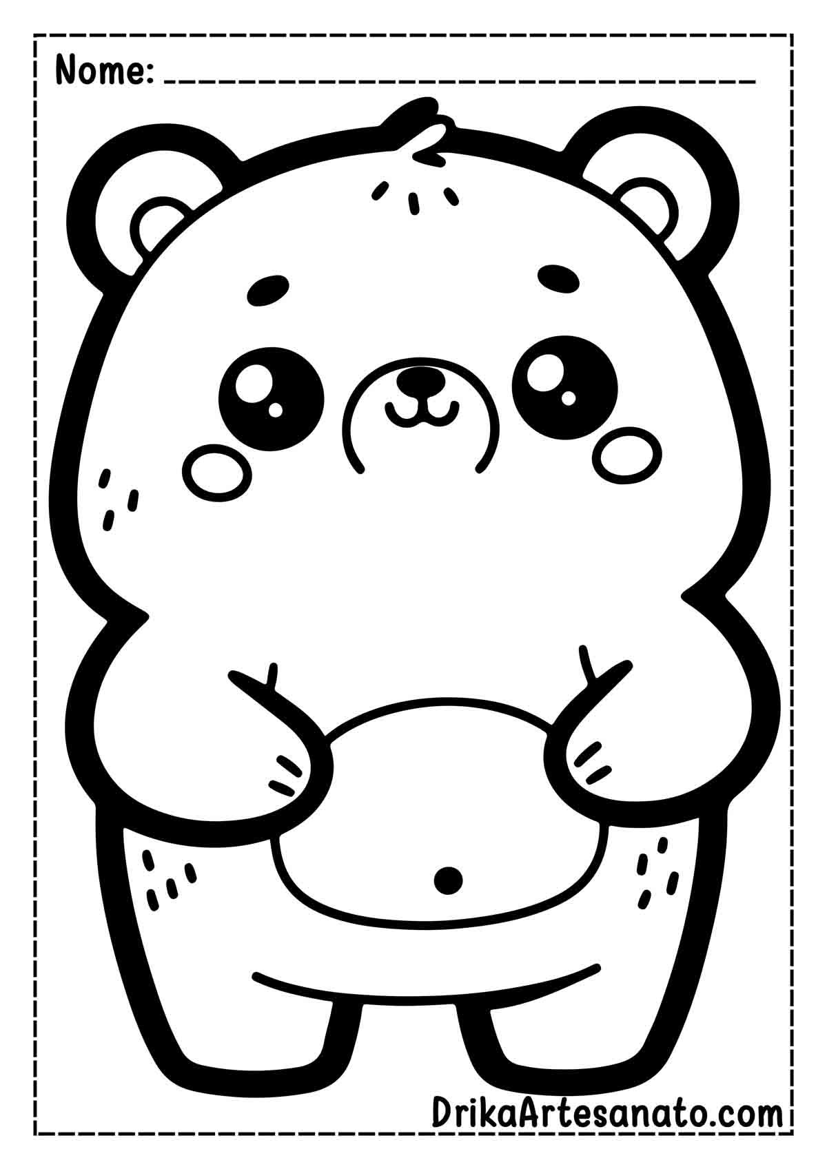 Desenho de Urso Fácil para Imprimir