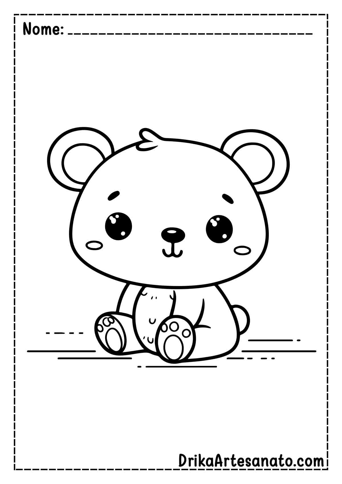 Desenho de Urso Fácil para Pintar