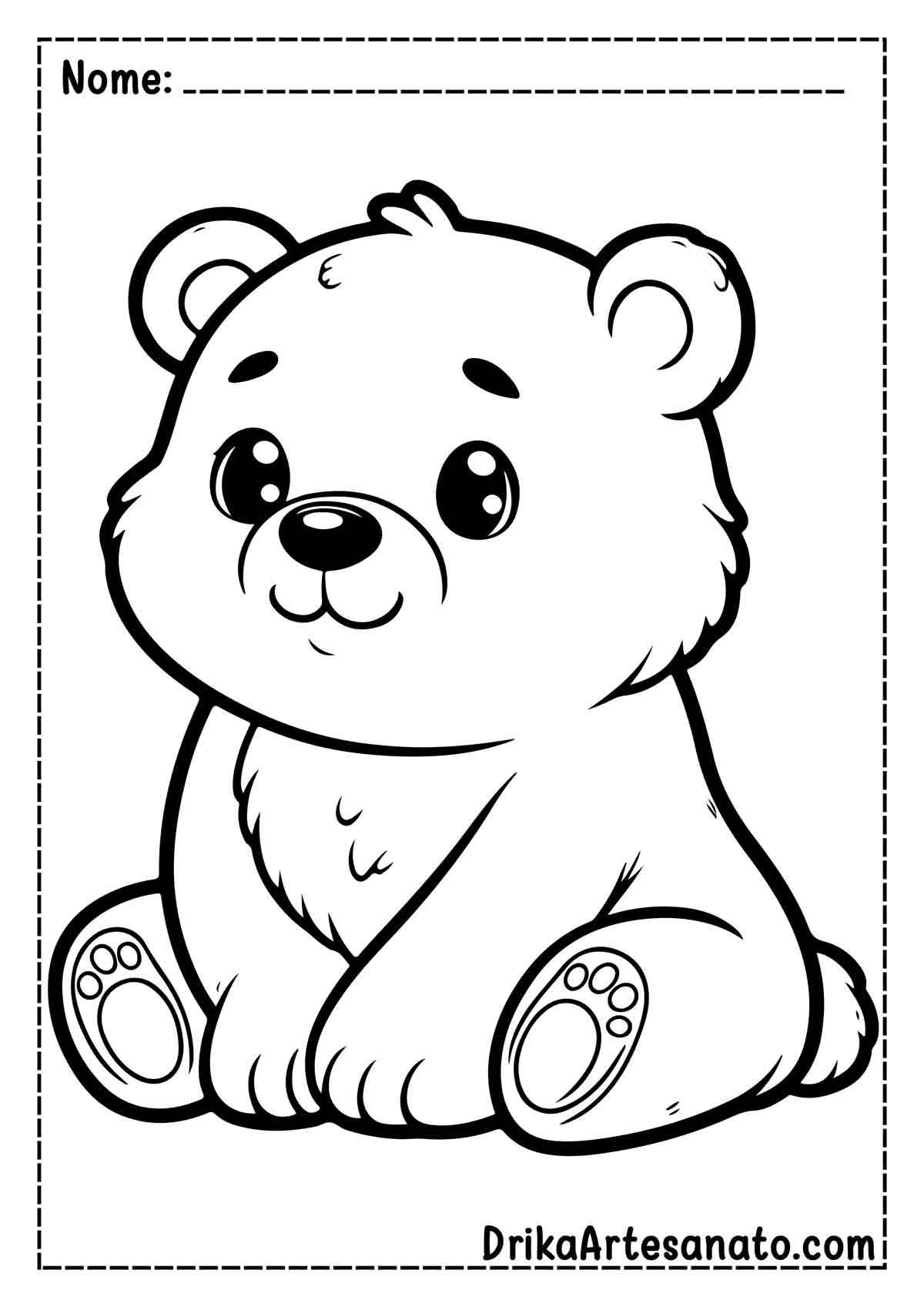 Desenho de Urso para Colorir e Imprimir