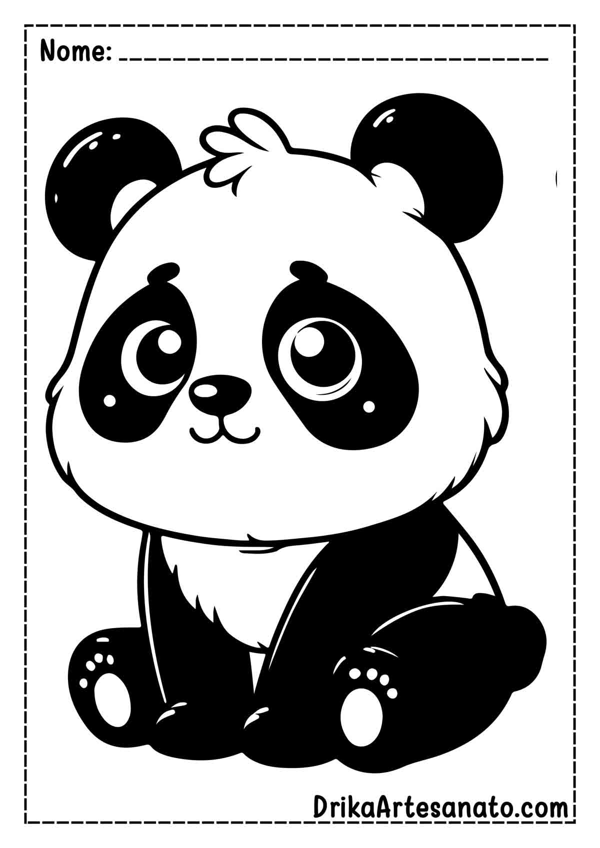 Desenho de Urso Panda para Imprimir