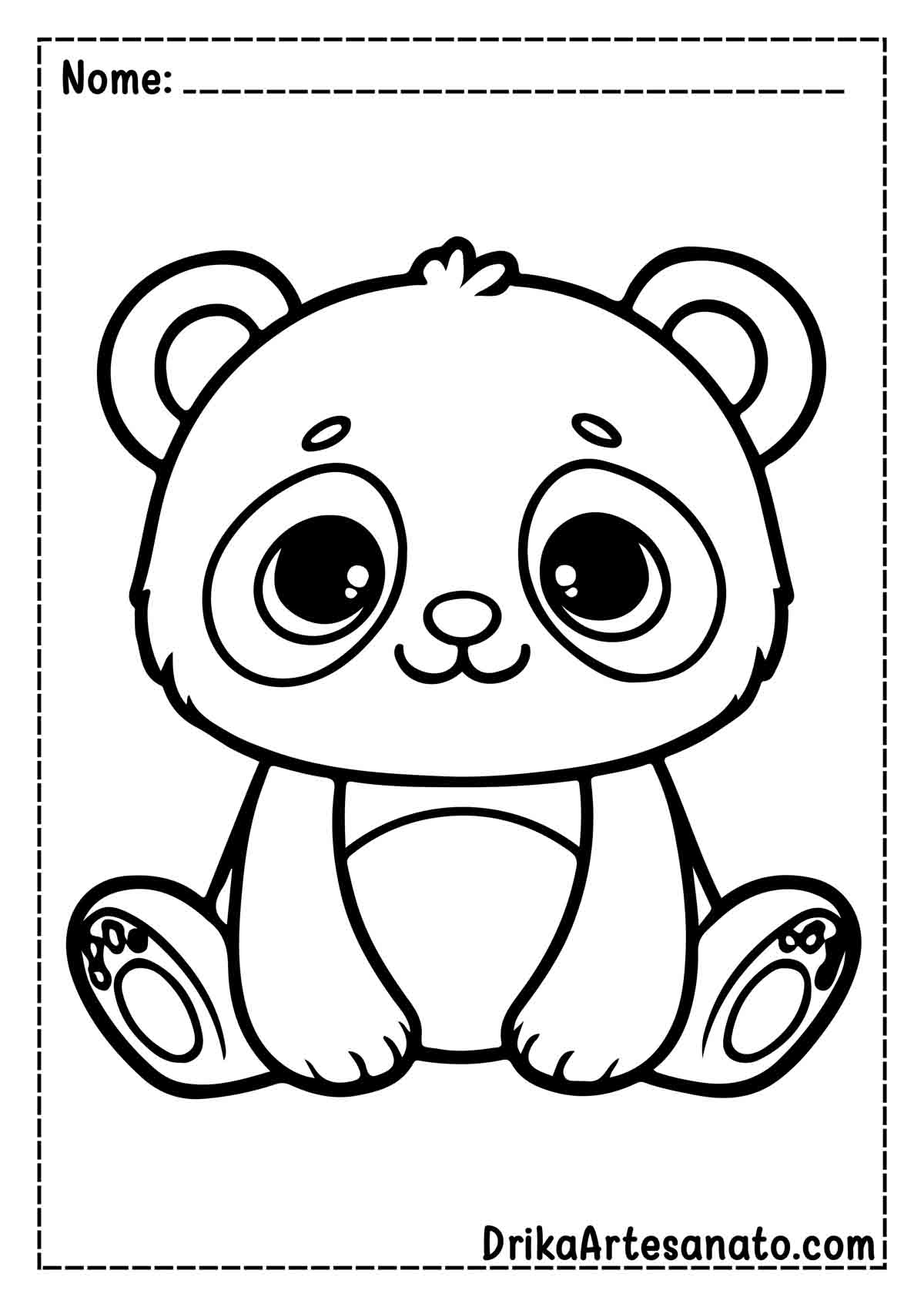 Desenho de Urso Panda para Pintar