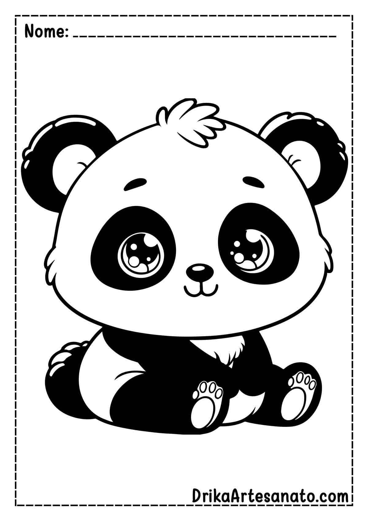 Desenho de Urso Panda para Imprimir