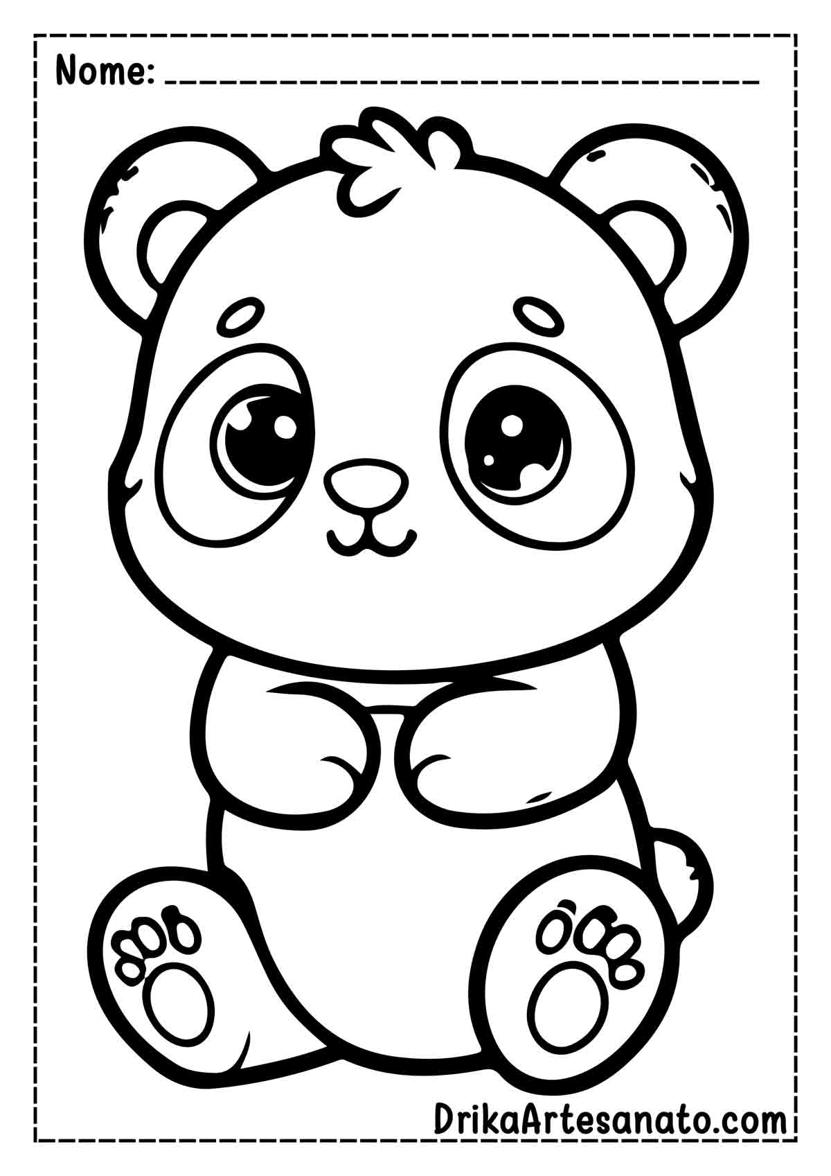 Desenho de Urso Panda para Colorir e Imprimir