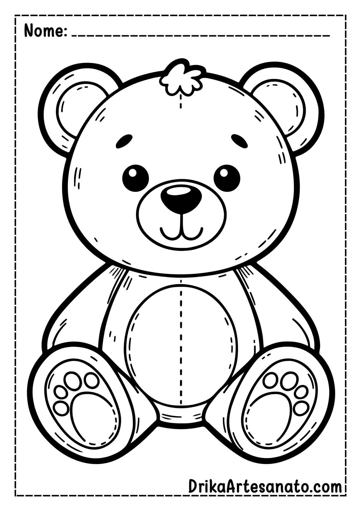 Desenho de Urso de Pelúcia para Imprimir