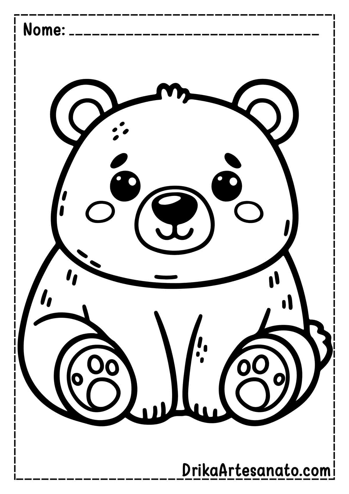 Desenho de Urso para Imprimir