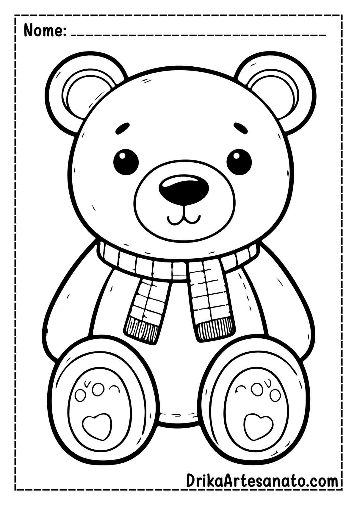 Desenho de Urso Fofo para Colorir