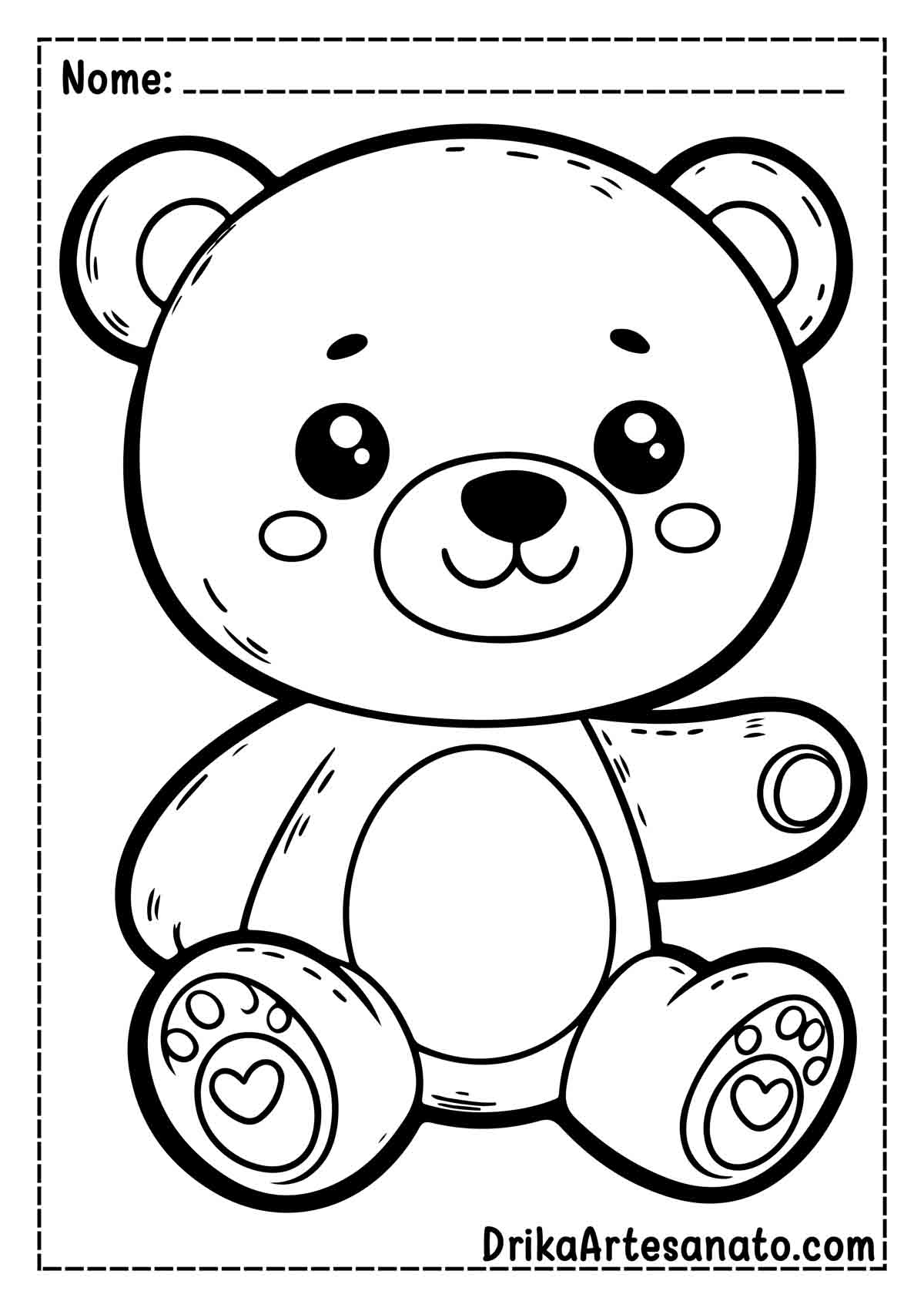 Desenho de Urso Fácil para Colorir