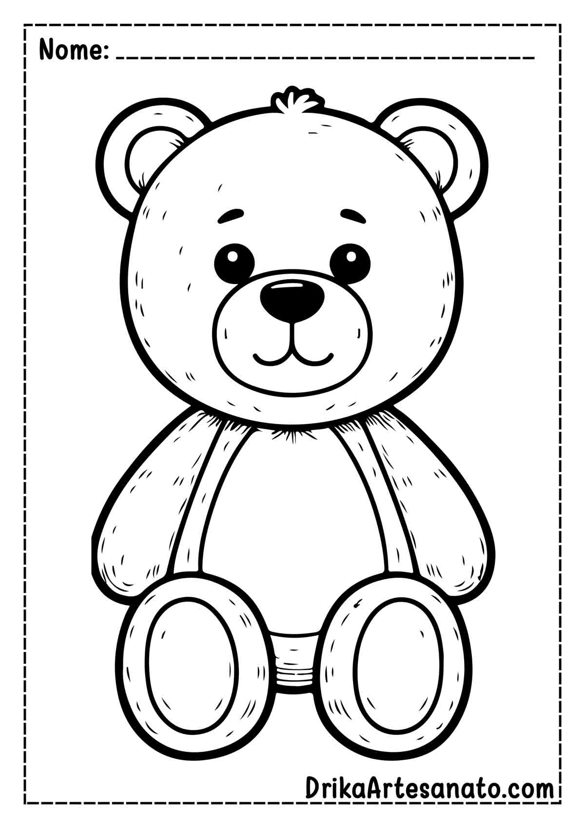 Desenho de Urso de Pelúcia para Colorir e Imprimir