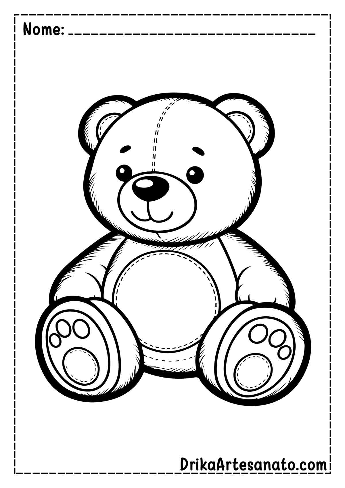 Desenho de Urso de Pelúcia para Colorir