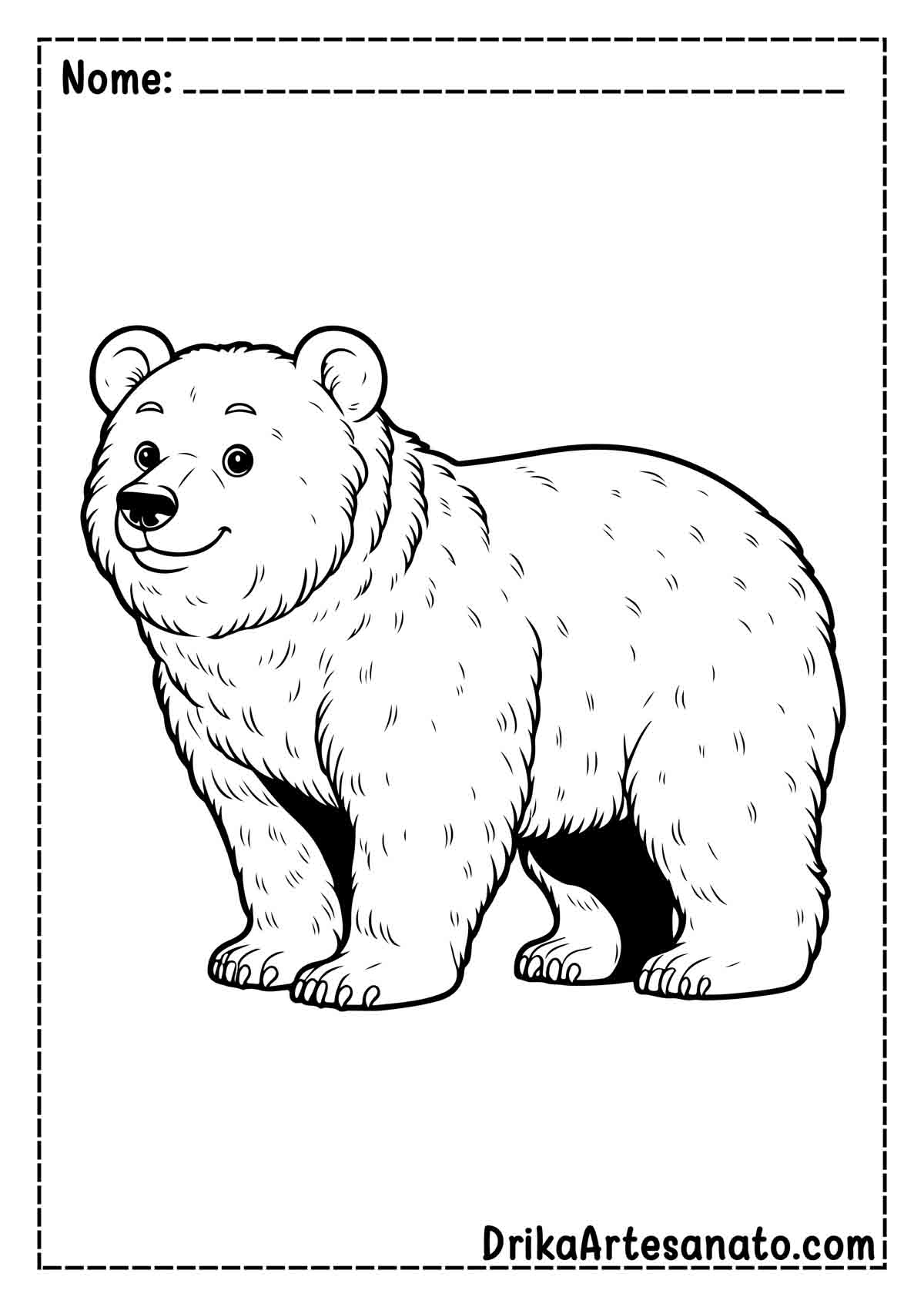 Desenho de Urso Infantil para Colorir