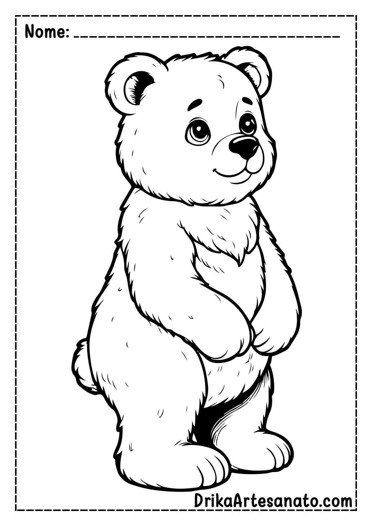 Desenho de Urso Infantil para Imprimir