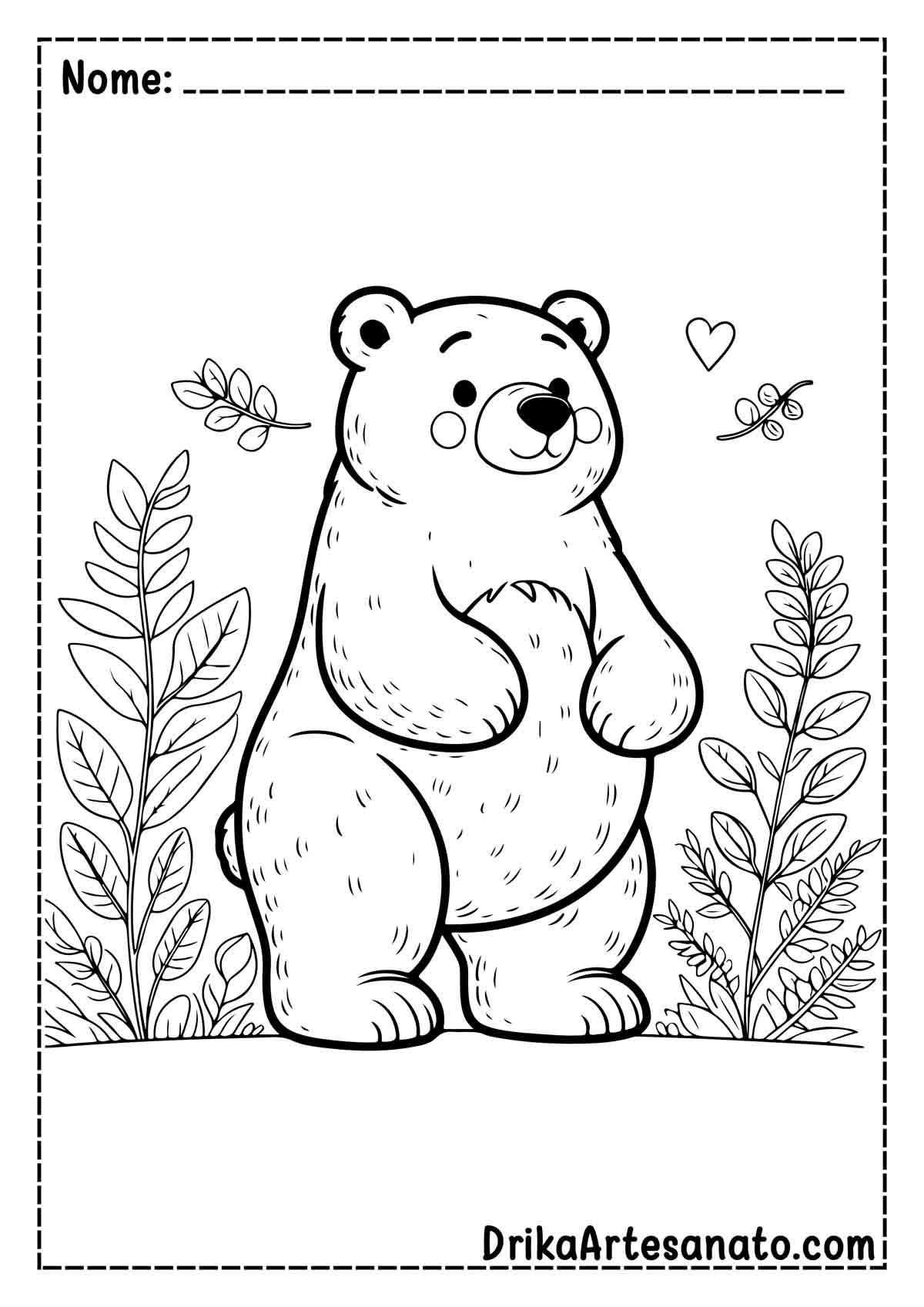 Desenho de Urso Infantil para Pintar