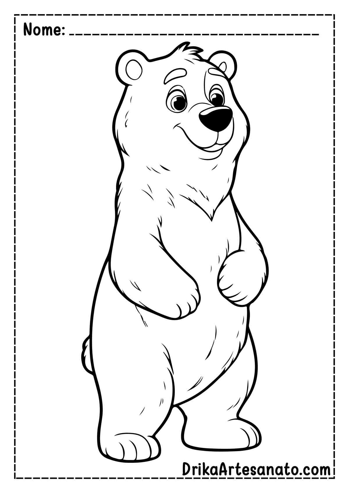 Desenho de Urso Fácil para Imprimir