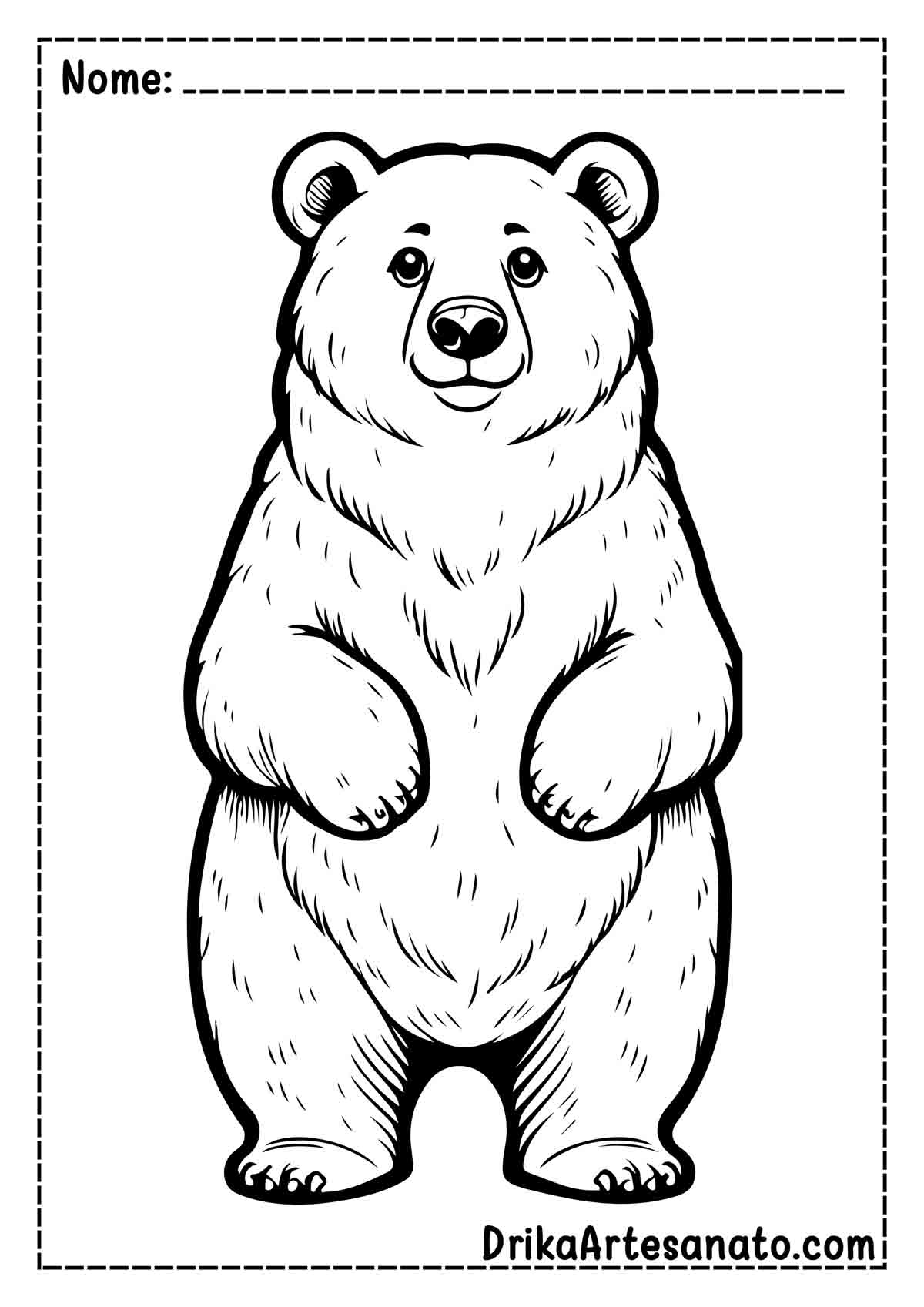 Desenho de Urso Fácil para Colorir