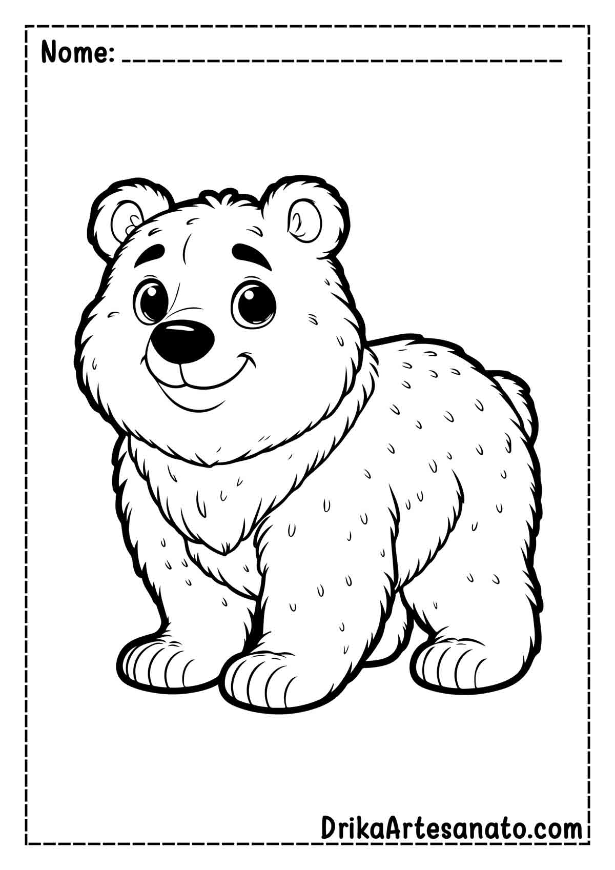 Desenho de Urso Fácil para Imprimir