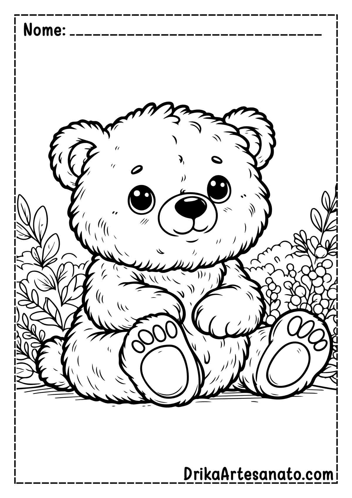 Desenho de Urso para Colorir e Imprimir