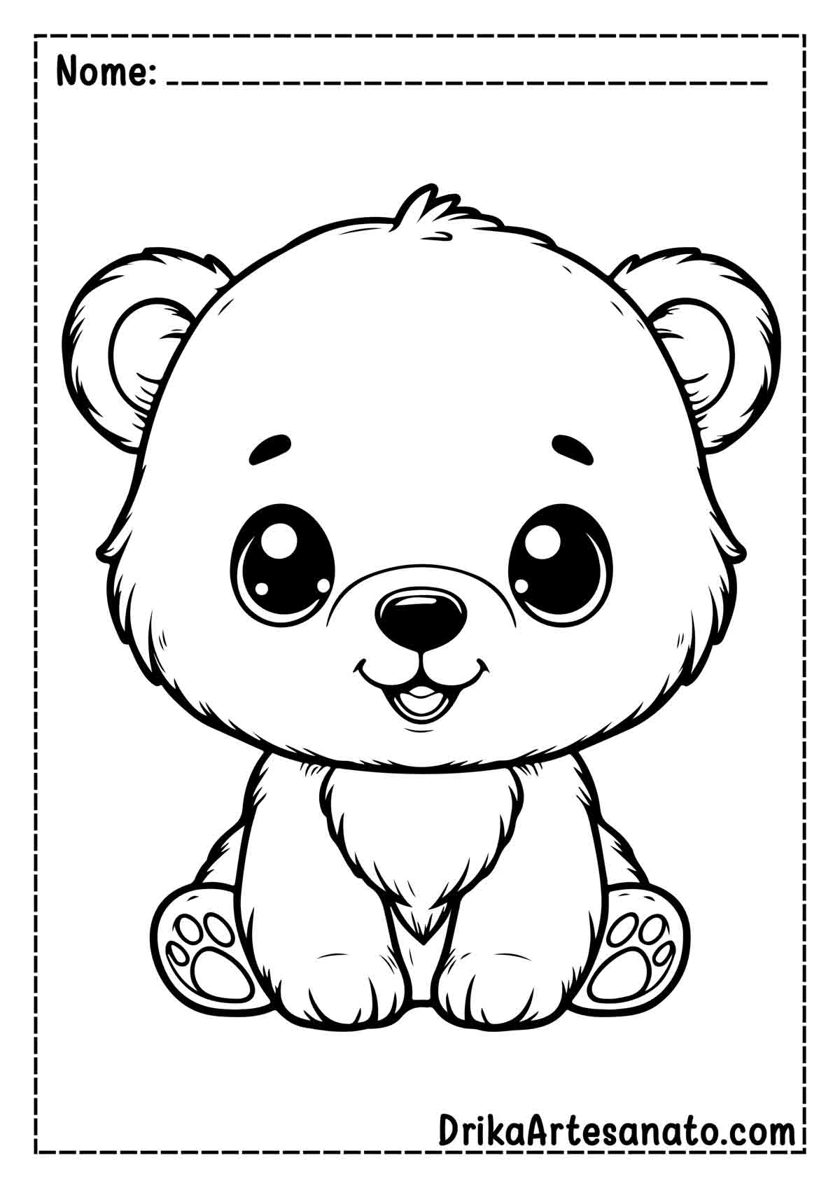 Desenho de Urso Fácil para Imprimir