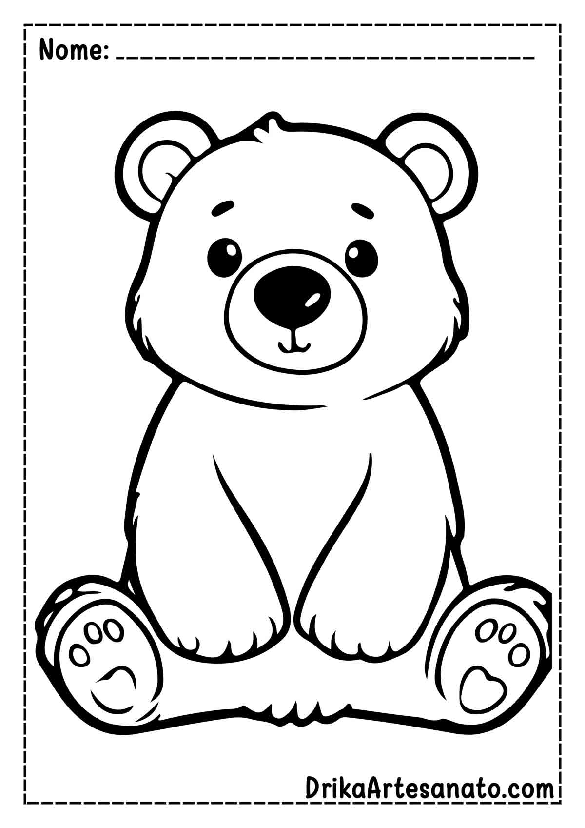 Desenho de Urso Fácil para Colorir