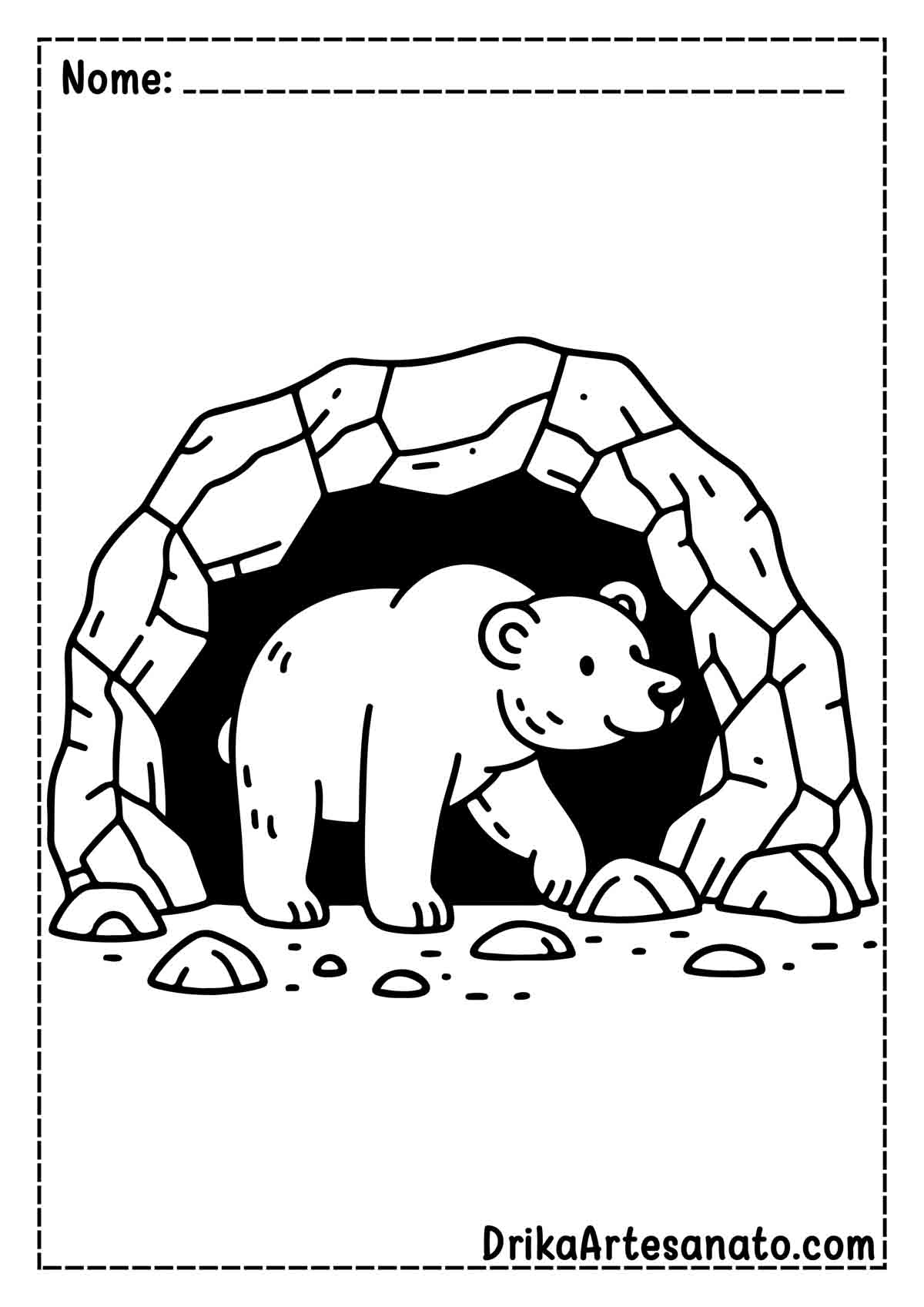 Desenho de Urso Fácil para Colorir e Imprimir