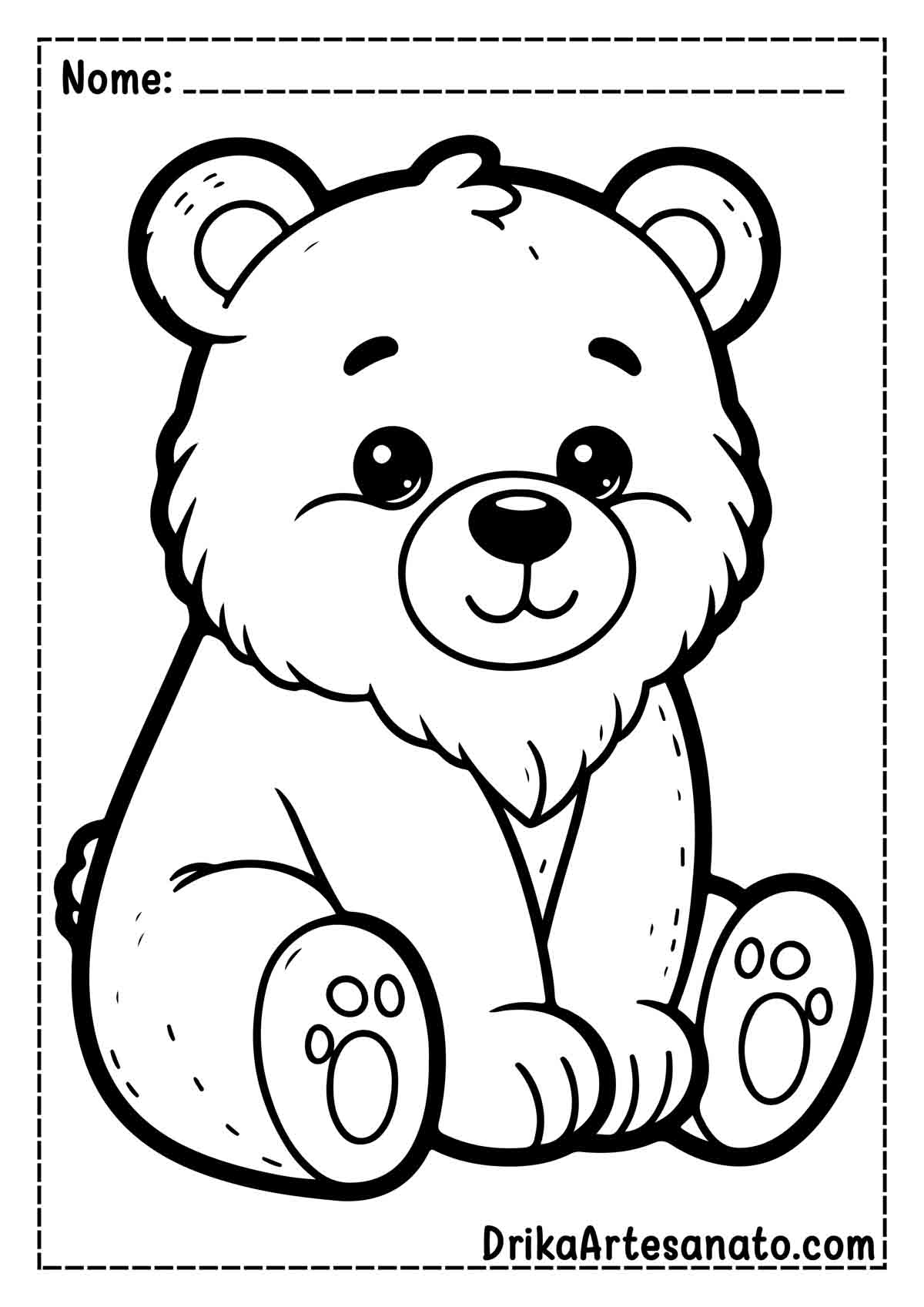 Desenho de Urso Infantil para Imprimir