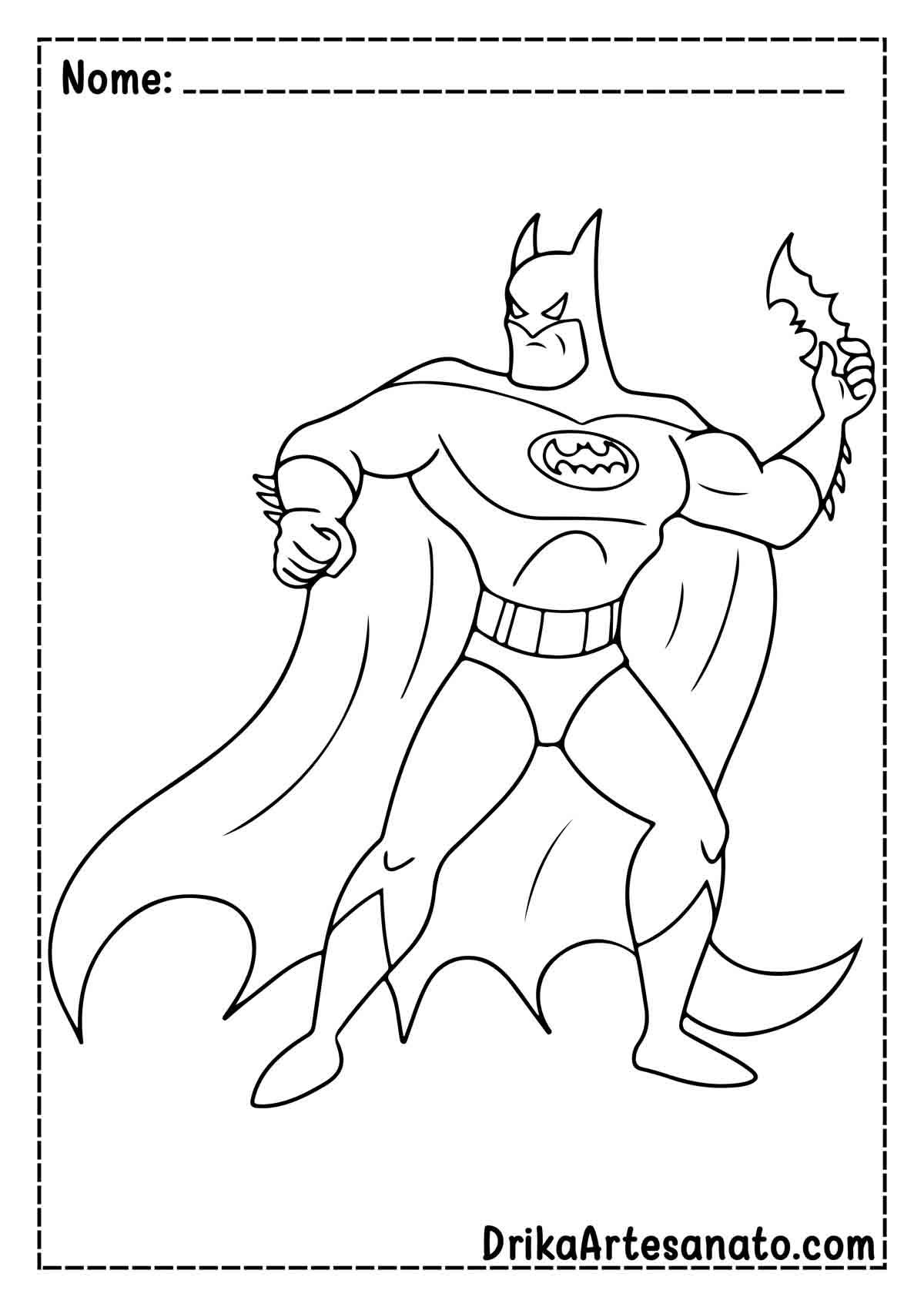 Desenho do Batman Fácil para Imprimir