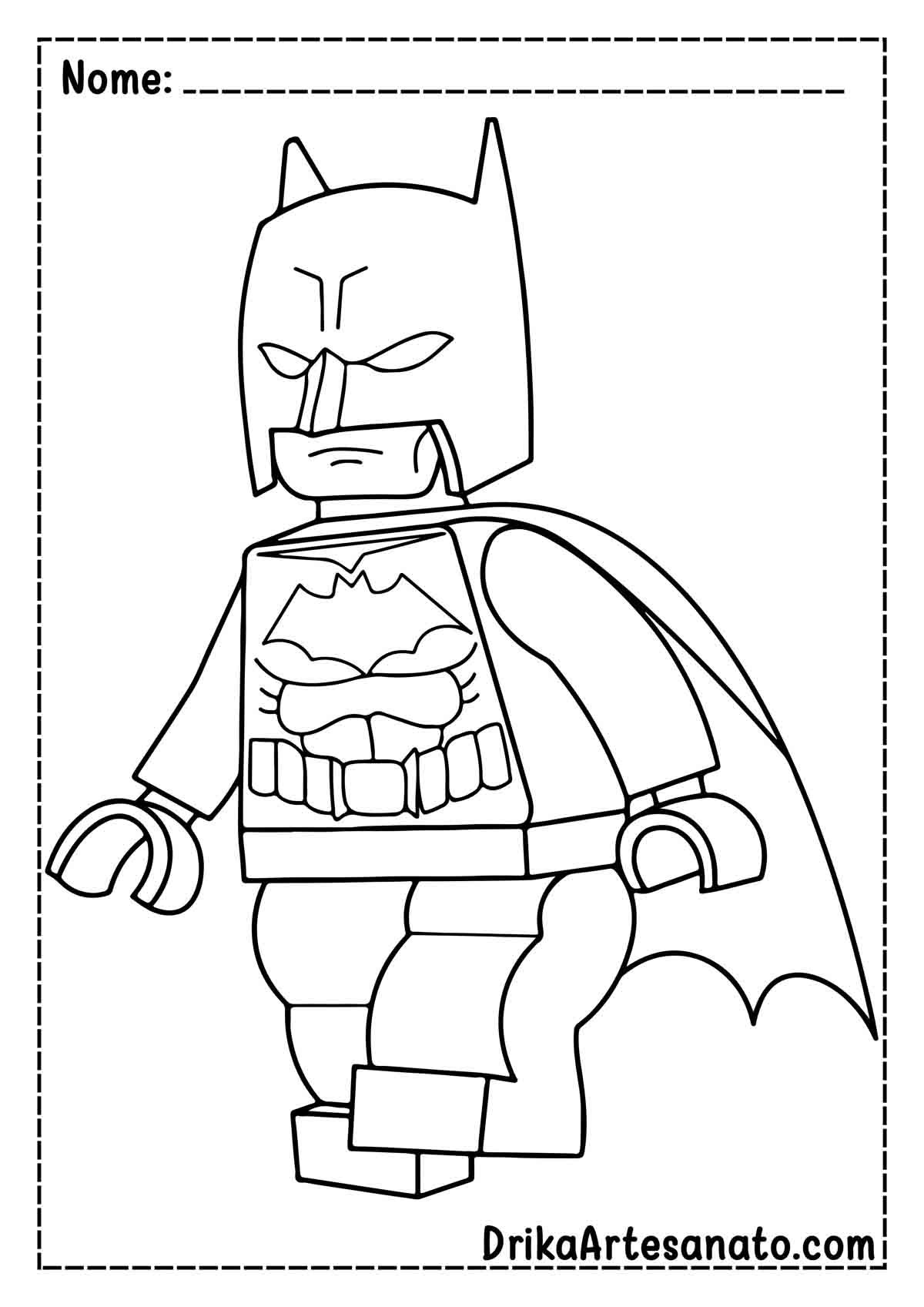 Desenho do Batman Lego para Imprimir e Colorir
