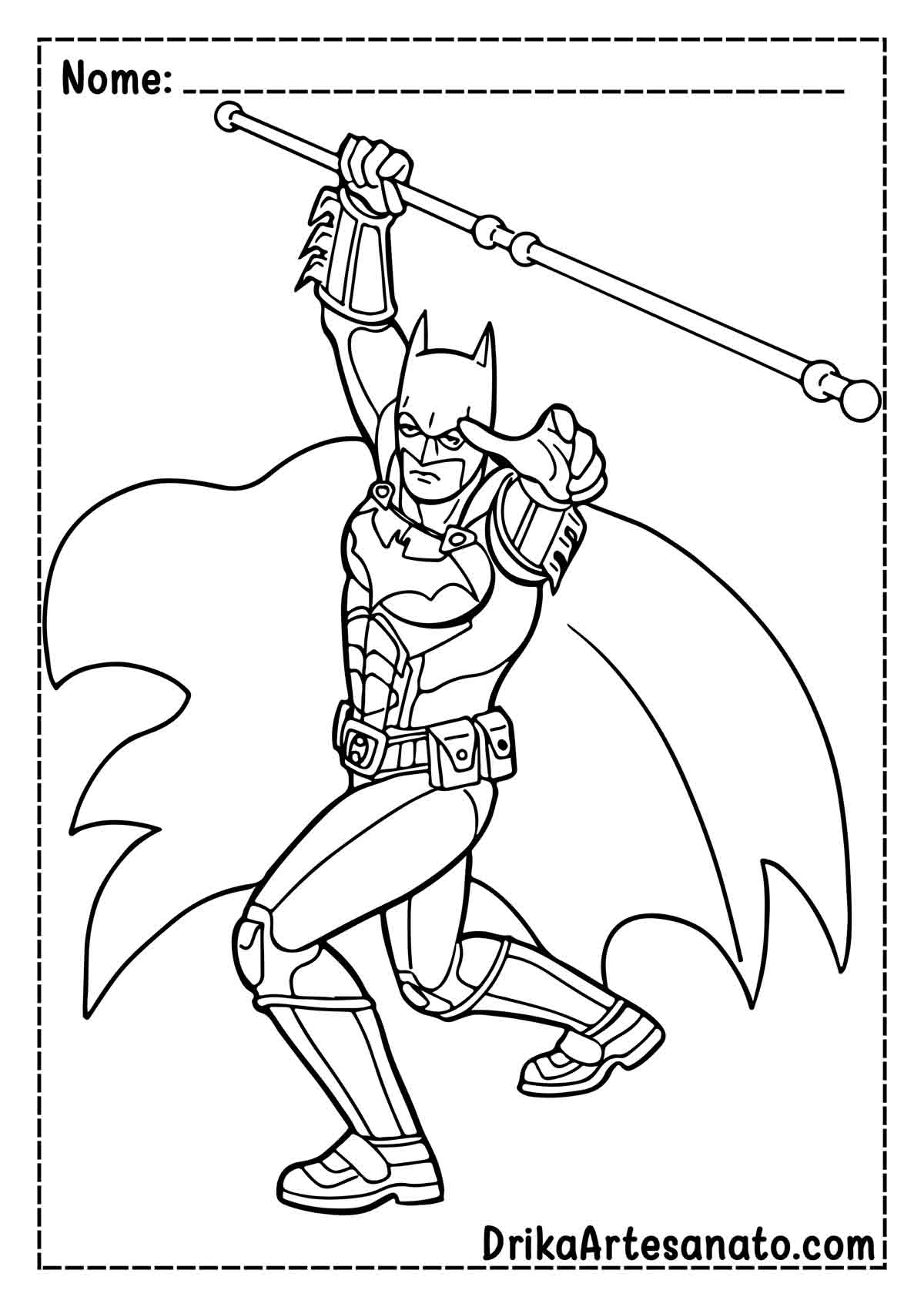 Desenho do Batman Fácil para Pintar e Imprimir