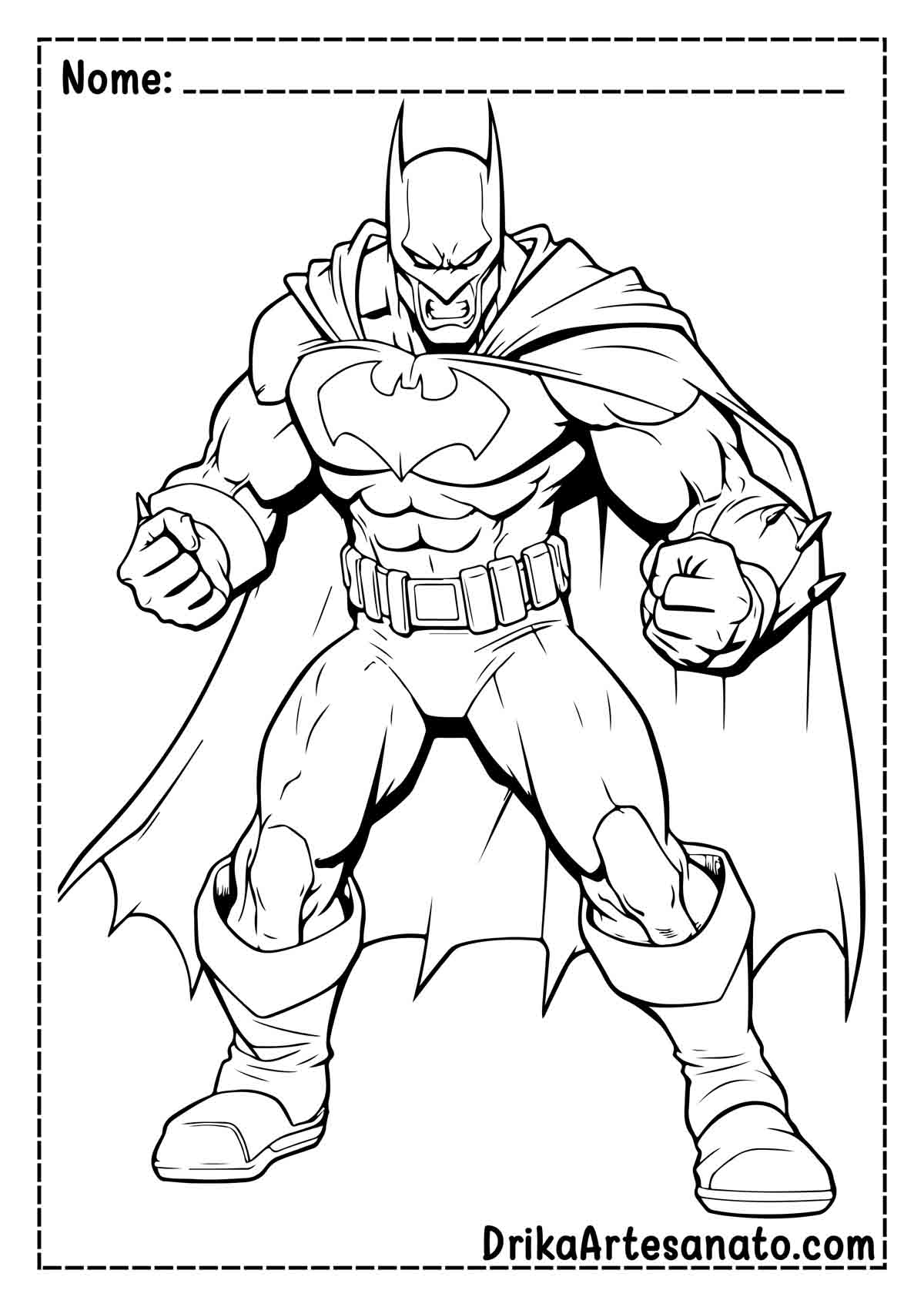Desenho do Batman Grande para Imprimir e Colorir