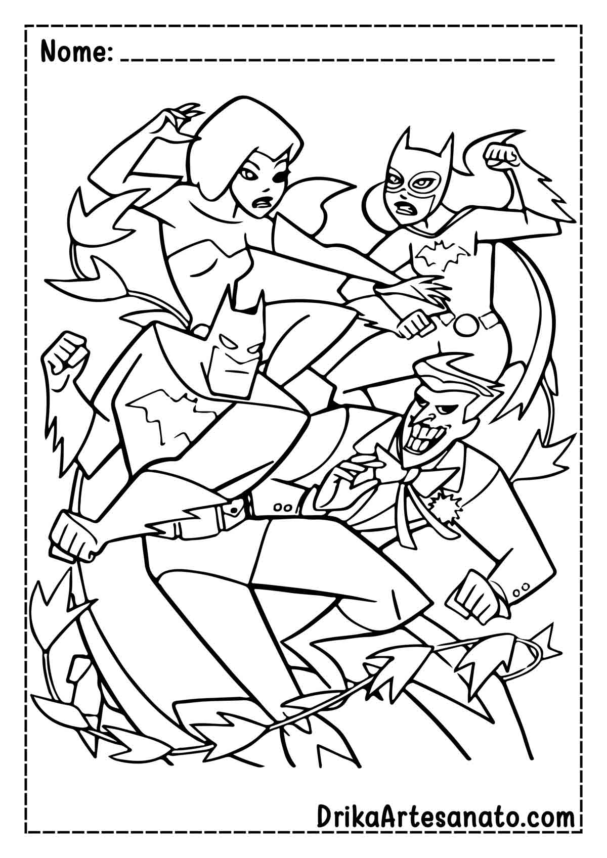 Desenho do Batman e Coringa para Colorir