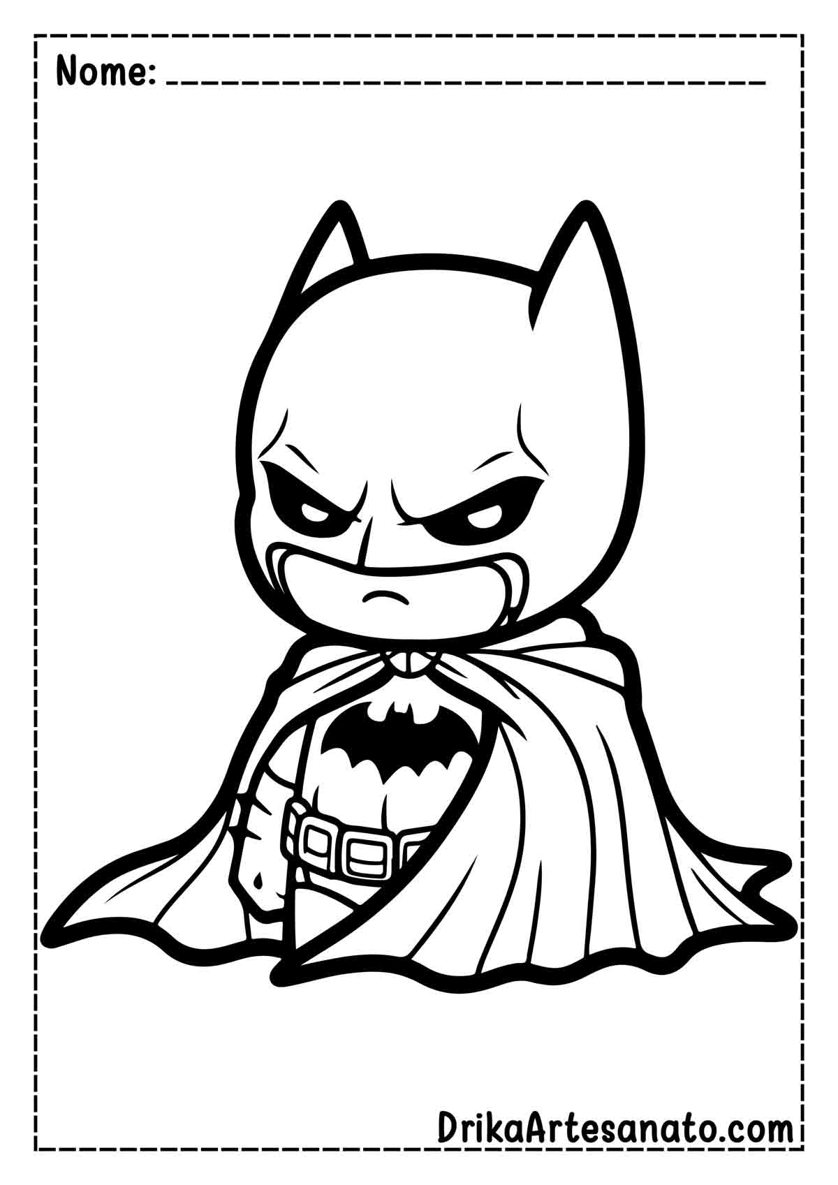 Desenho do Batman Chibi para Imprimir