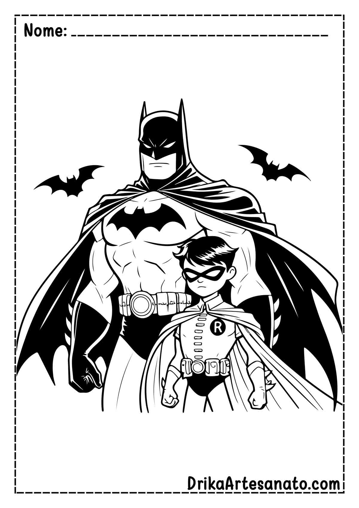 Desenho do Batman e Robin para Colorir