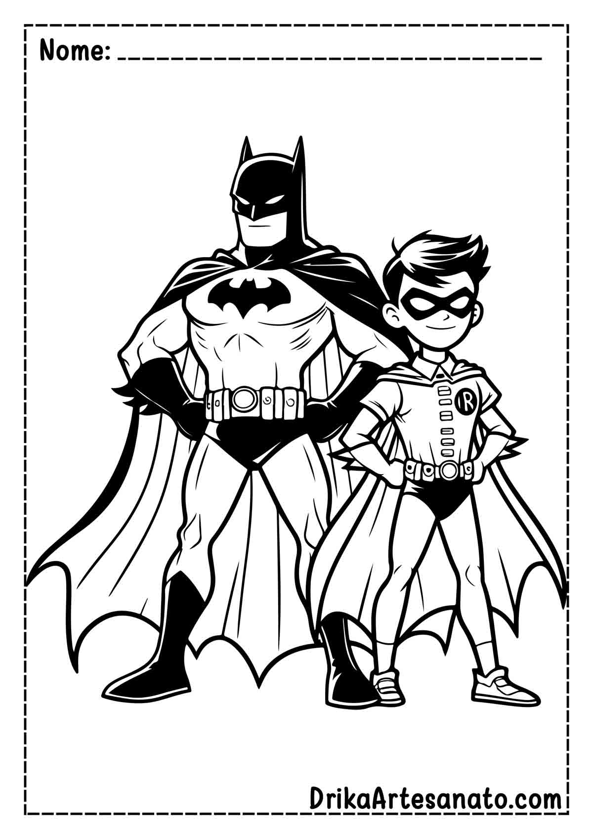 Desenho do Batman e Robin para Imprimir