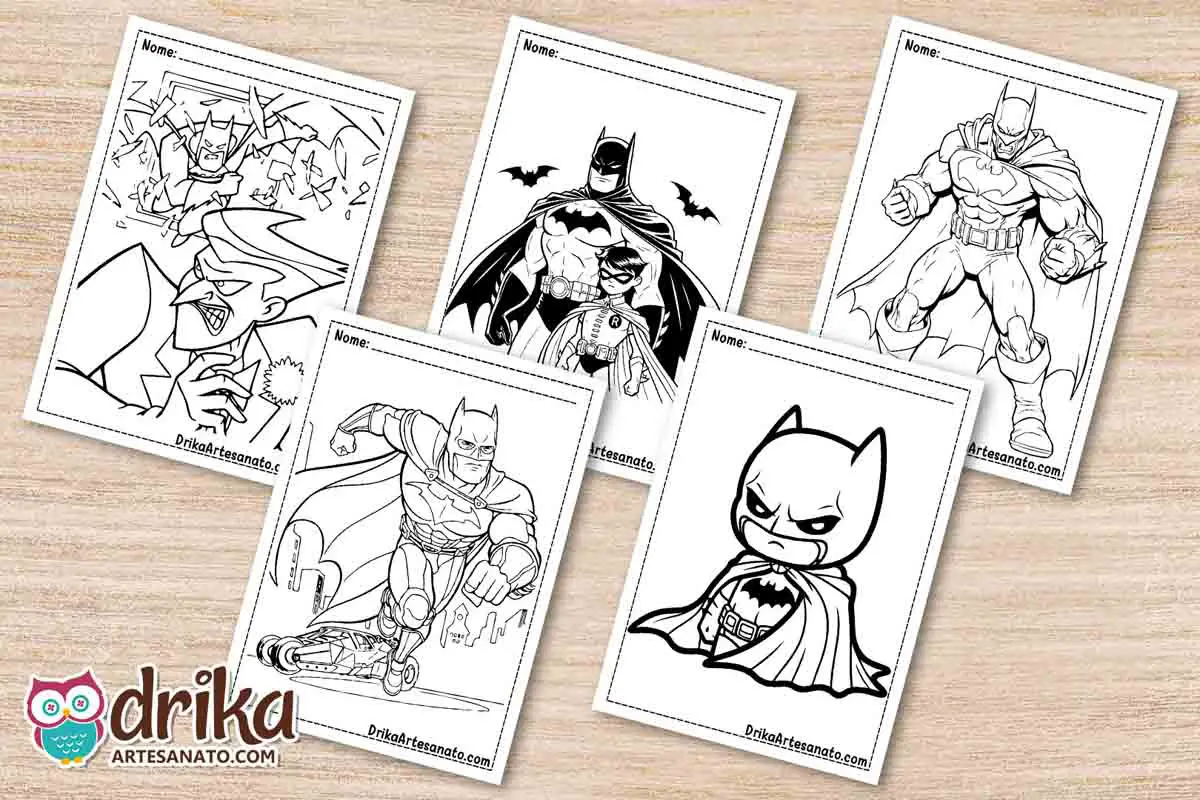 50 Desenhos do Batman para Colorir Grátis em PDF
