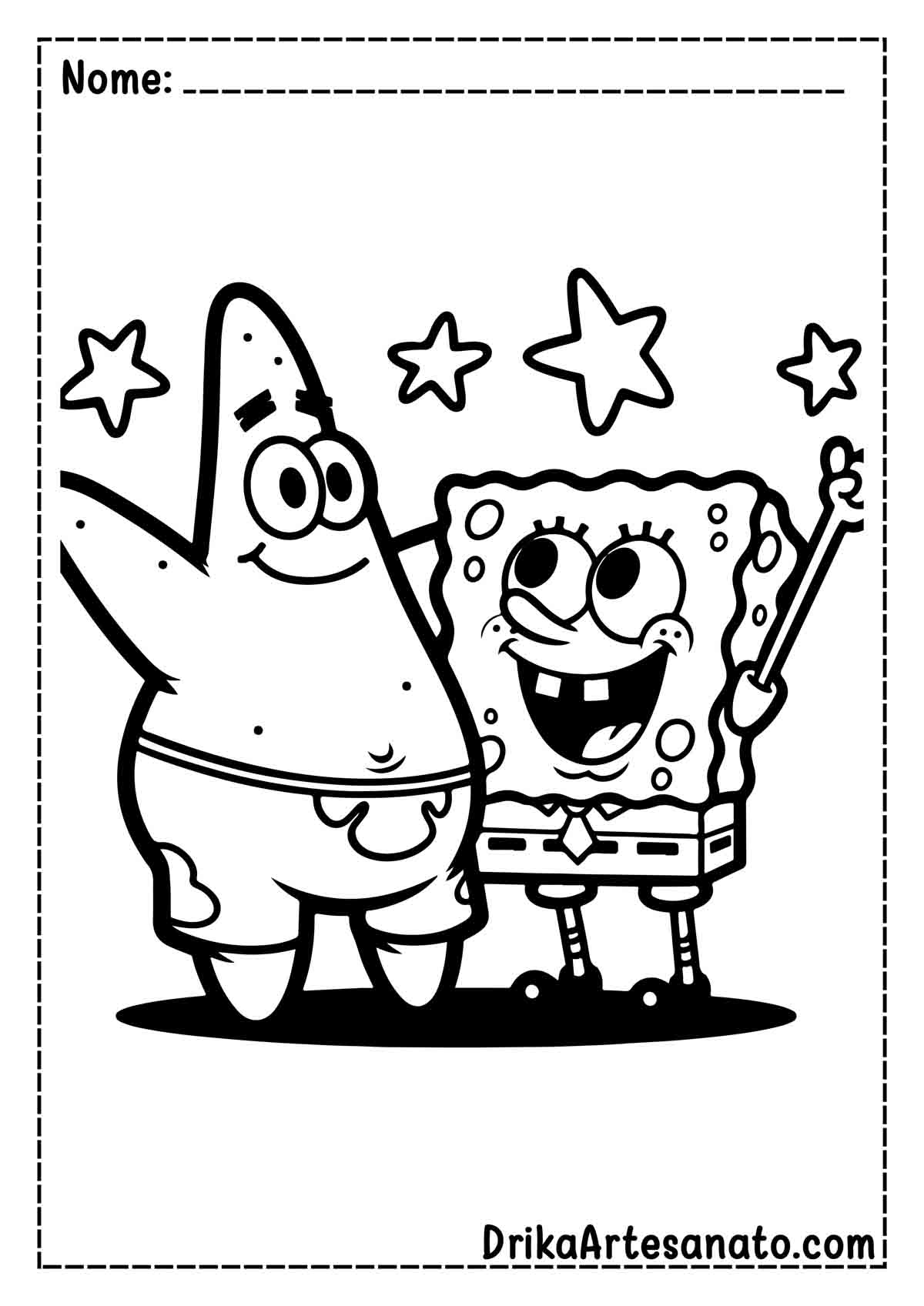 Desenho do Patrick e Bob Esponja para Imprimir